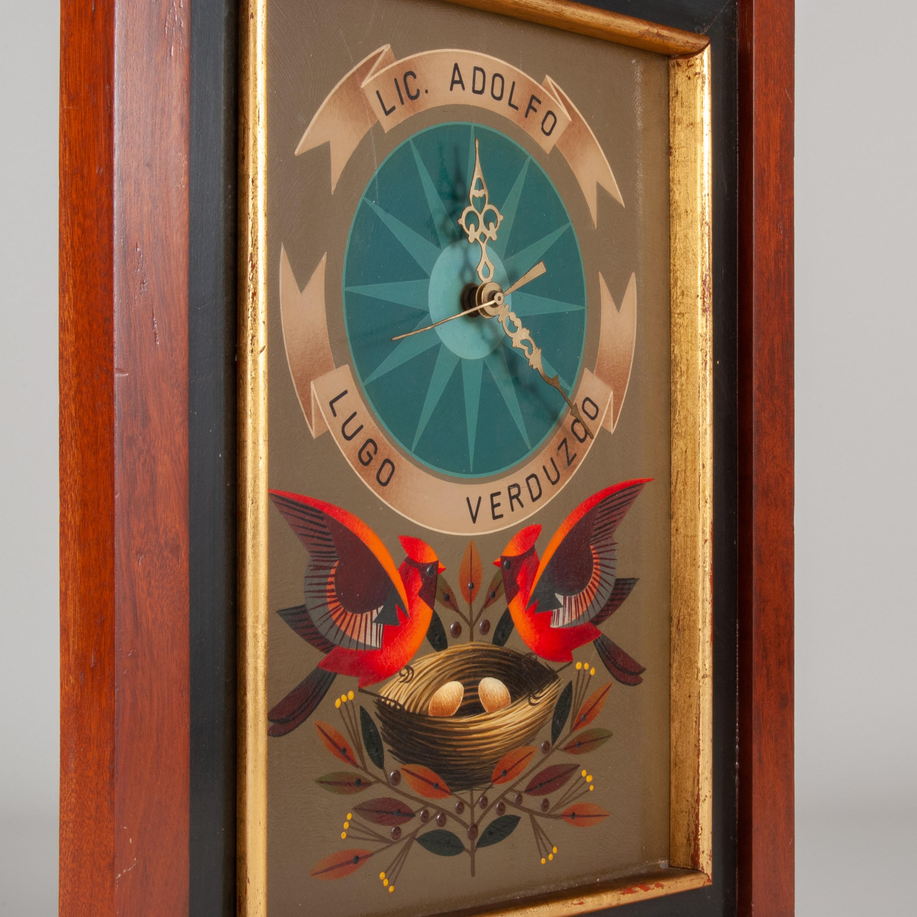 Original Acryl auf Holz, Gemälde zweier Kardinäle, Nesting, von A. Rangel Hidalgo, Original (Volkskunst) im Angebot