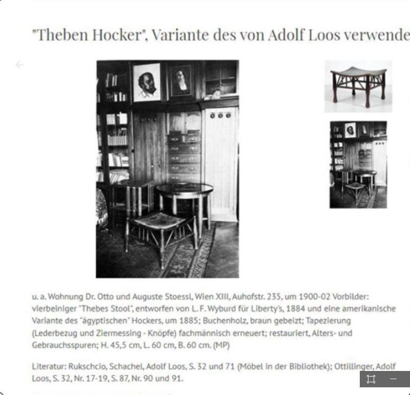 Original Adolf Loos Theben Hocker (Jugendstil) im Angebot