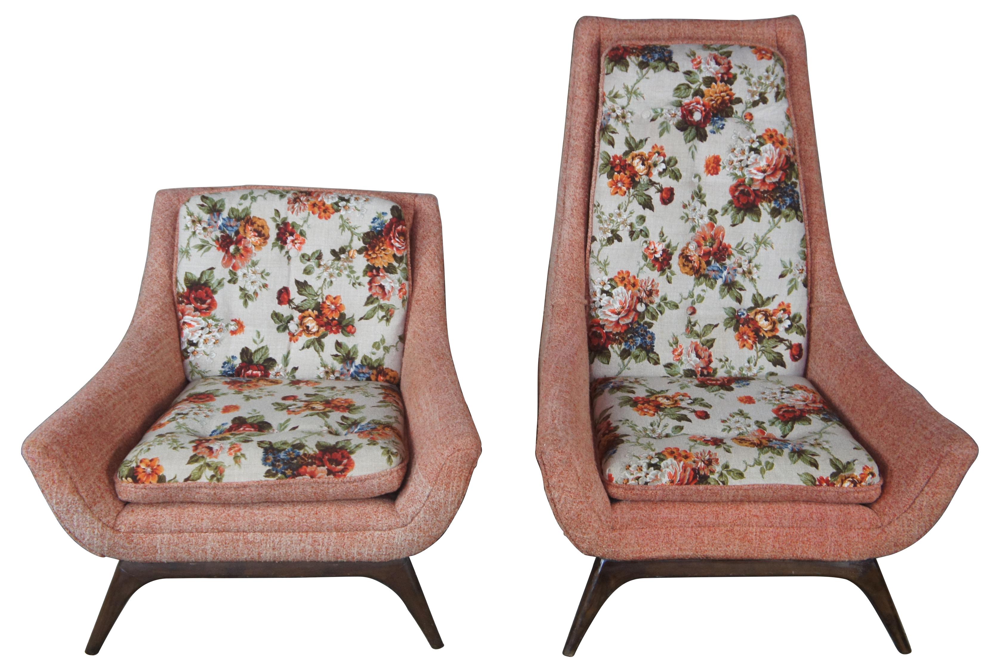 Original Adrian Pearsall His & Hers Lounge Chairs Mid-Century Modern Atomic In Good Condition In Dayton, OH
