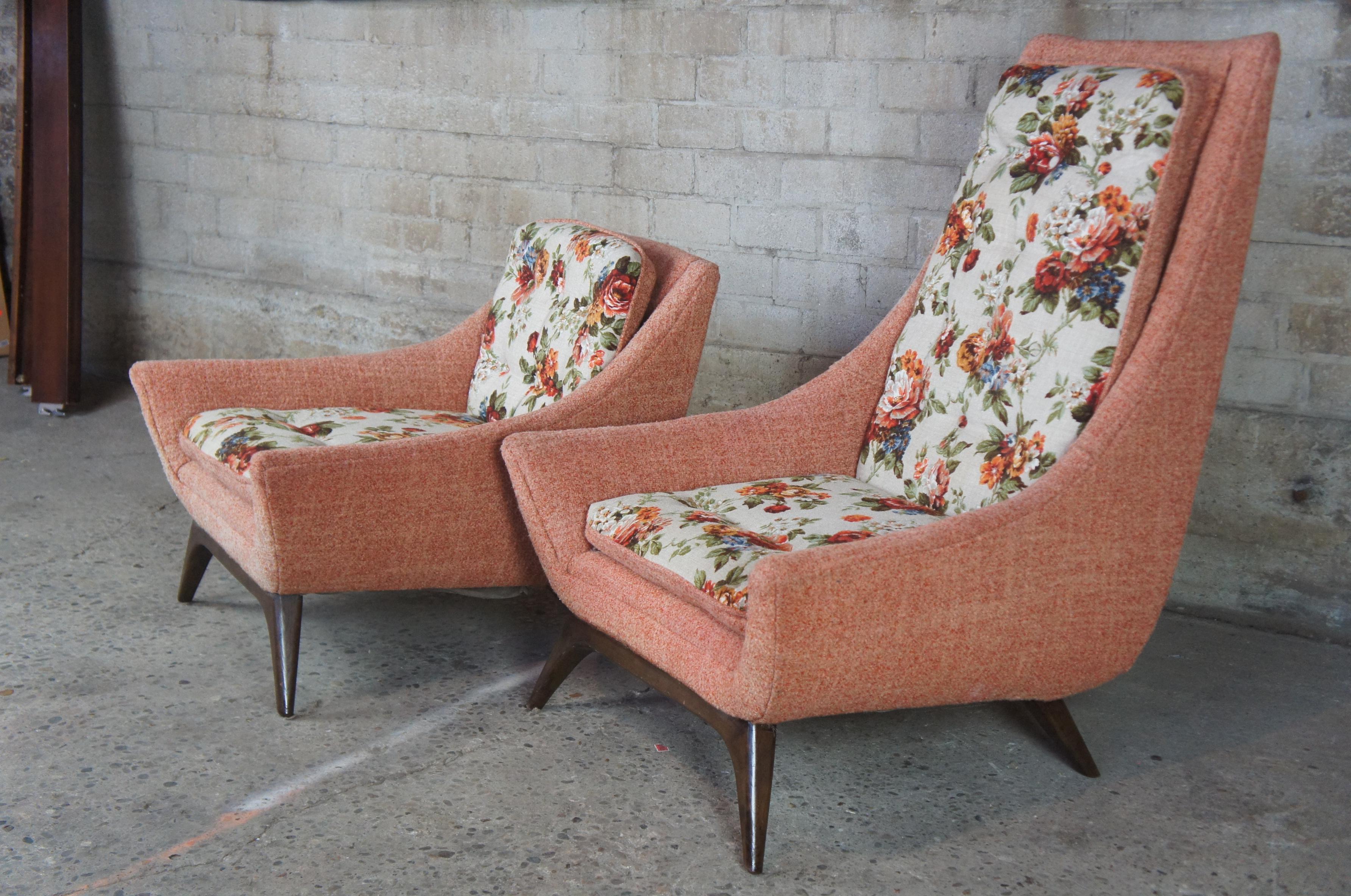 Mid-20th Century Original Adrian Pearsall His & Hers Lounge Chairs Mid-Century Modern Atomic