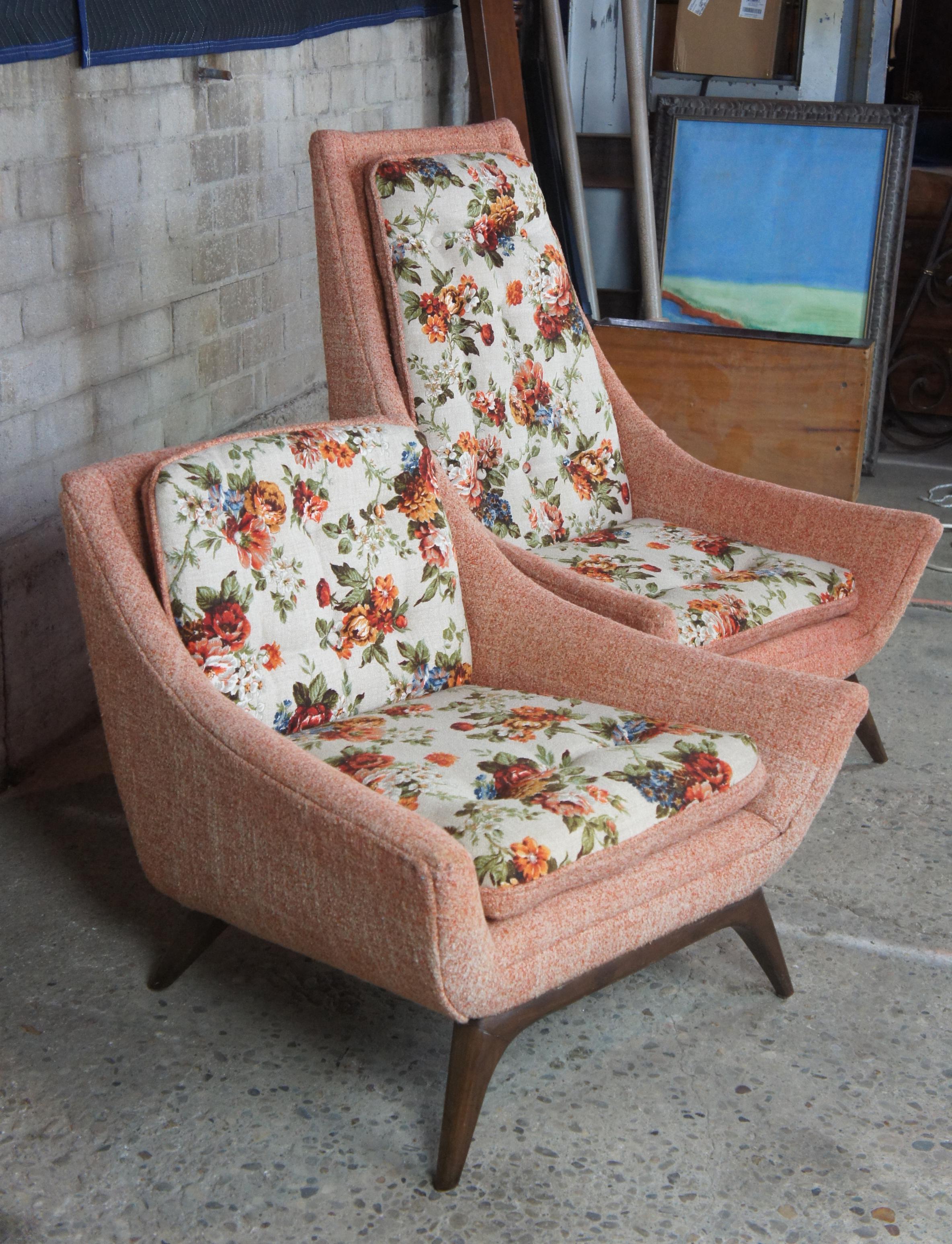 Upholstery Original Adrian Pearsall His & Hers Lounge Chairs Mid-Century Modern Atomic