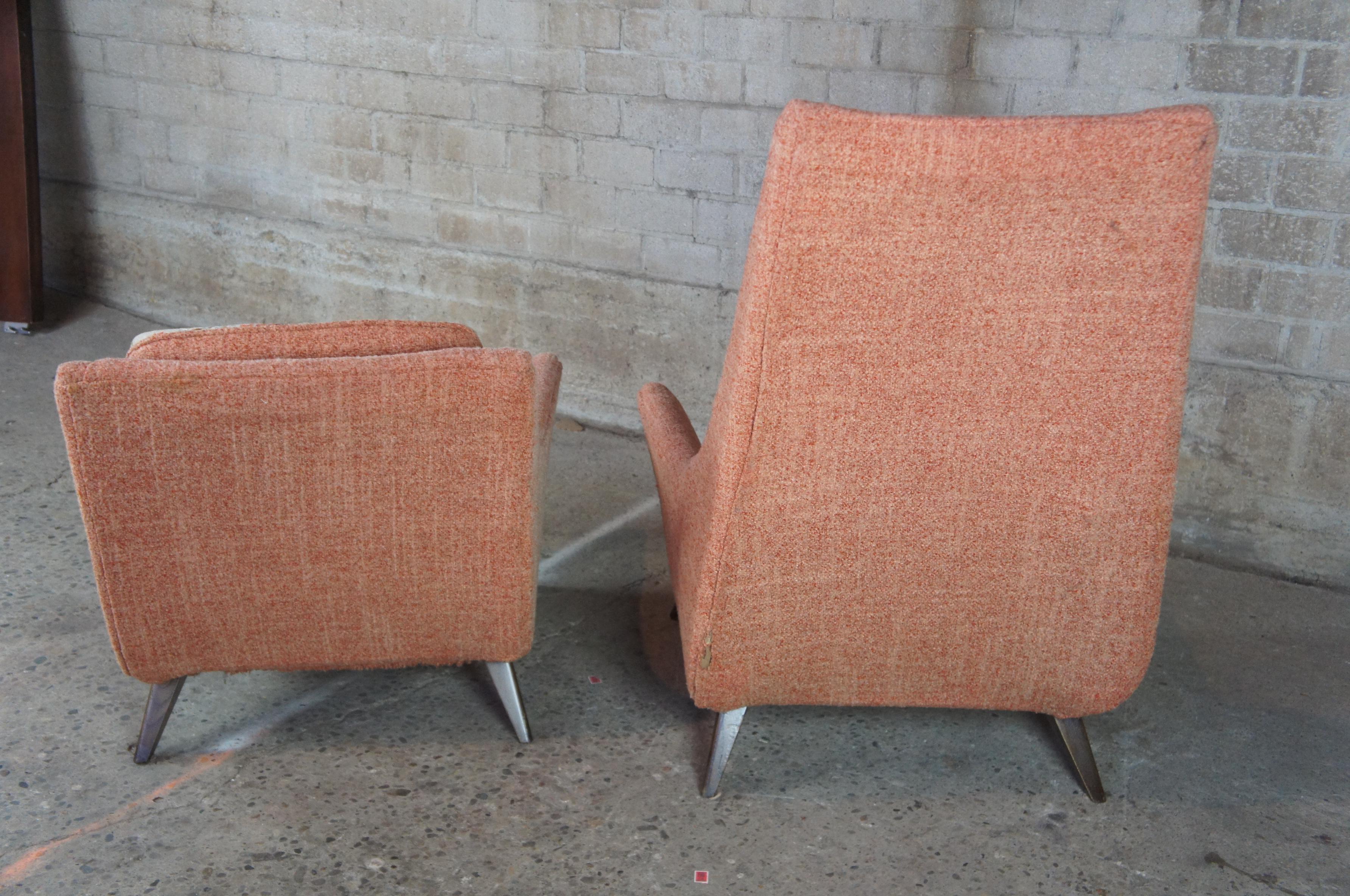 Original Adrian Pearsall His & Hers Lounge Chairs Mid-Century Modern Atomic 1