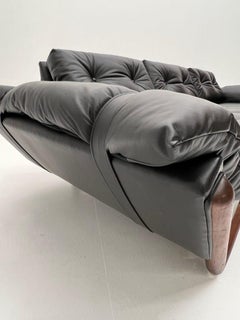 Original Adrian Pearsall Mid-Century Gondola Sofa Upholstered in Italian Leather