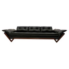 Vintage Original Adrian Pearsall Mid-Century Gondola Sofa Upholstered in Italian Leather