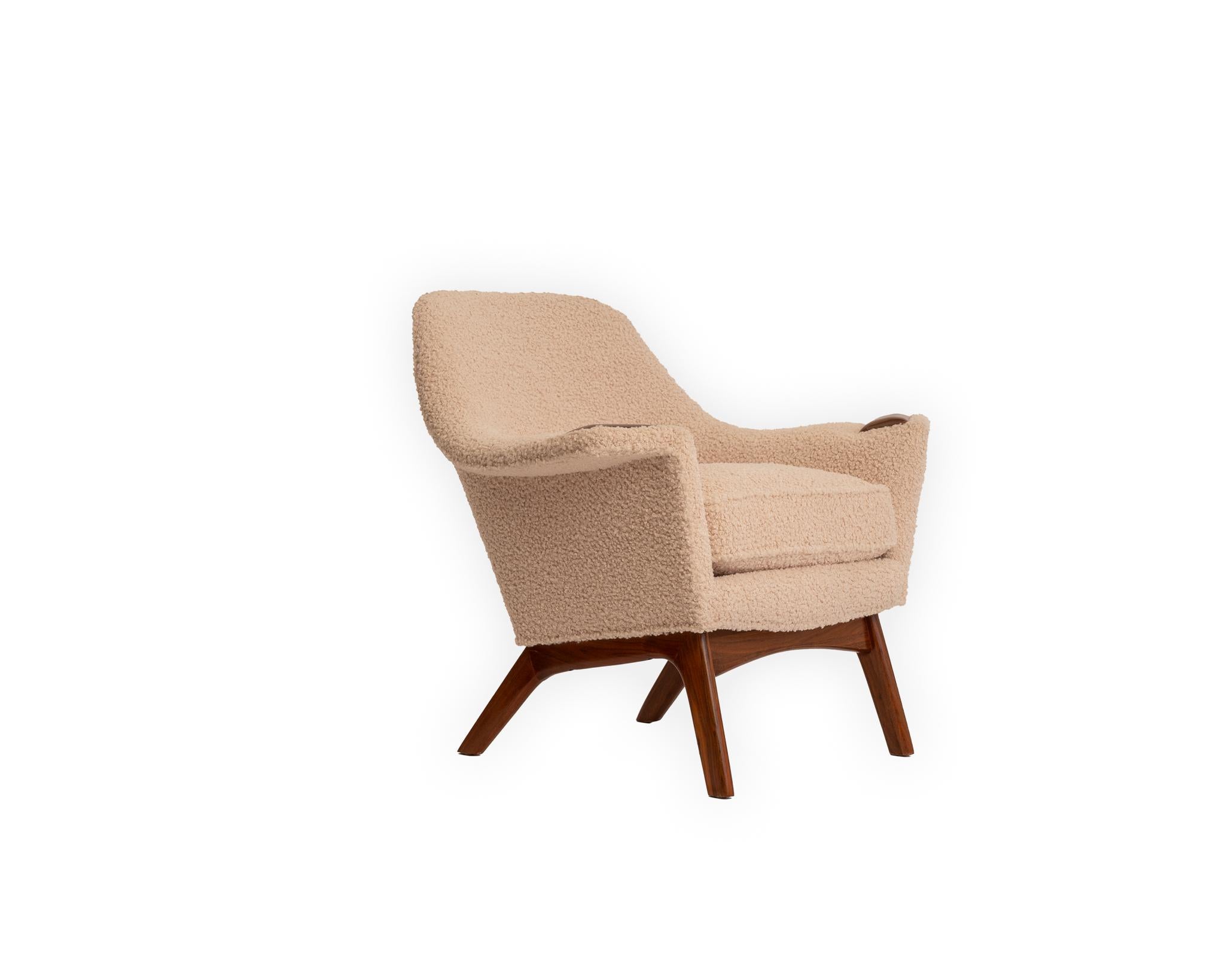 Mid-Century Modern Original Adrian Pearsall Mid Century Wingback Armchair In cream boucle For Sale
