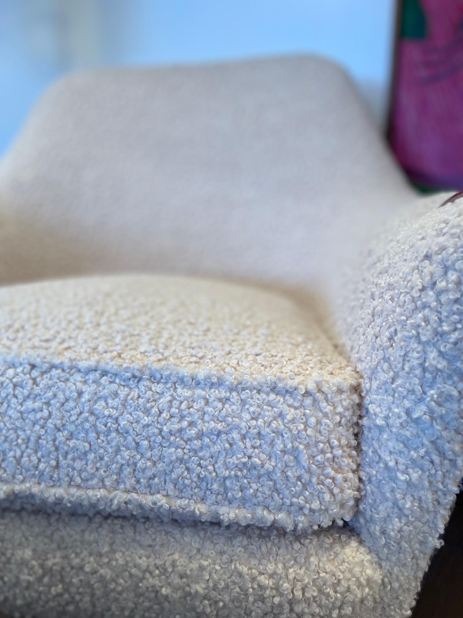 20th Century Original Adrian Pearsall Mid Century Wingback Armchair In cream boucle For Sale