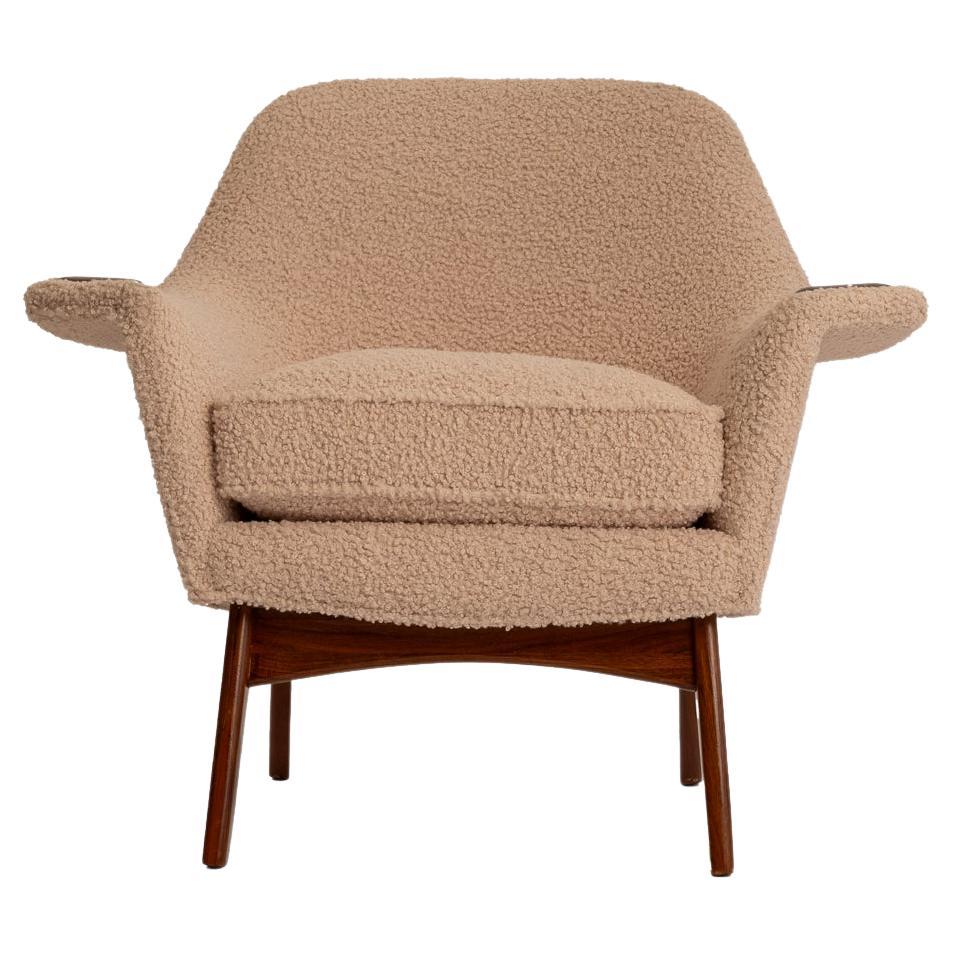 Original Adrian Pearsall Mid Century Wingback Armchair In cream boucle