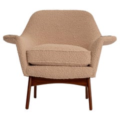 Original Adrian Pearsall Mid Century Wingback Armchair In cream boucle