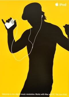 Original Advertising Poster Ipod Apple Silhouette Digital Music Revolution