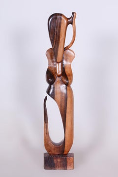 Original African Sculpture, Lacquered Wood, Well-Preserved Condition, 1920s
