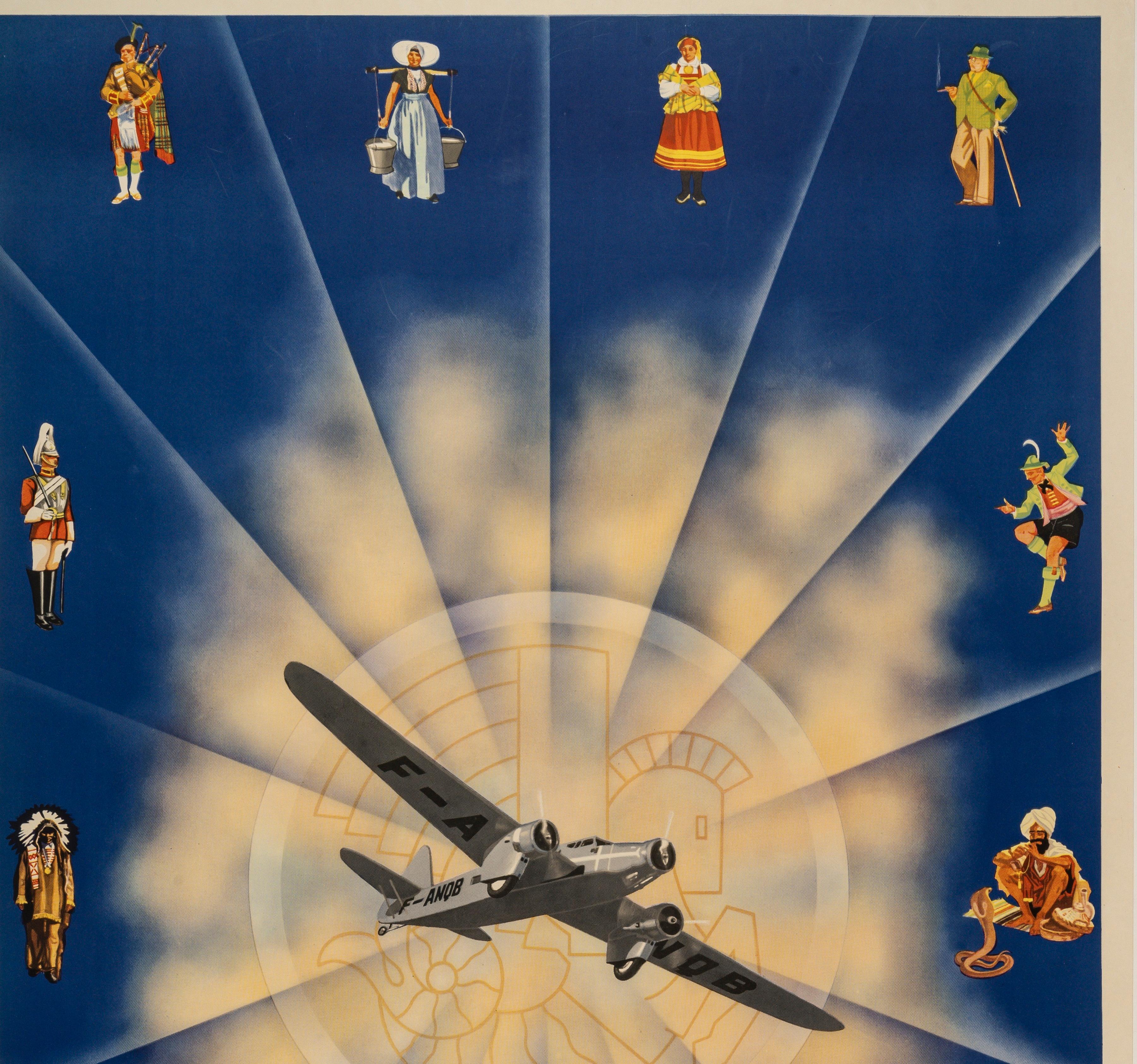 Affiche d'Air France des années 1930 pour promouvoir le tourisme mondial.

Artistics : Anonyme
Titre :  Air France
Date : circa 1935
Taille : 12.2 x 19.5 in. / 31.1 x 49.5 cm
Imprimeur : P. Chanove. Courbevoie
Matériaux et techniques : Lithographie