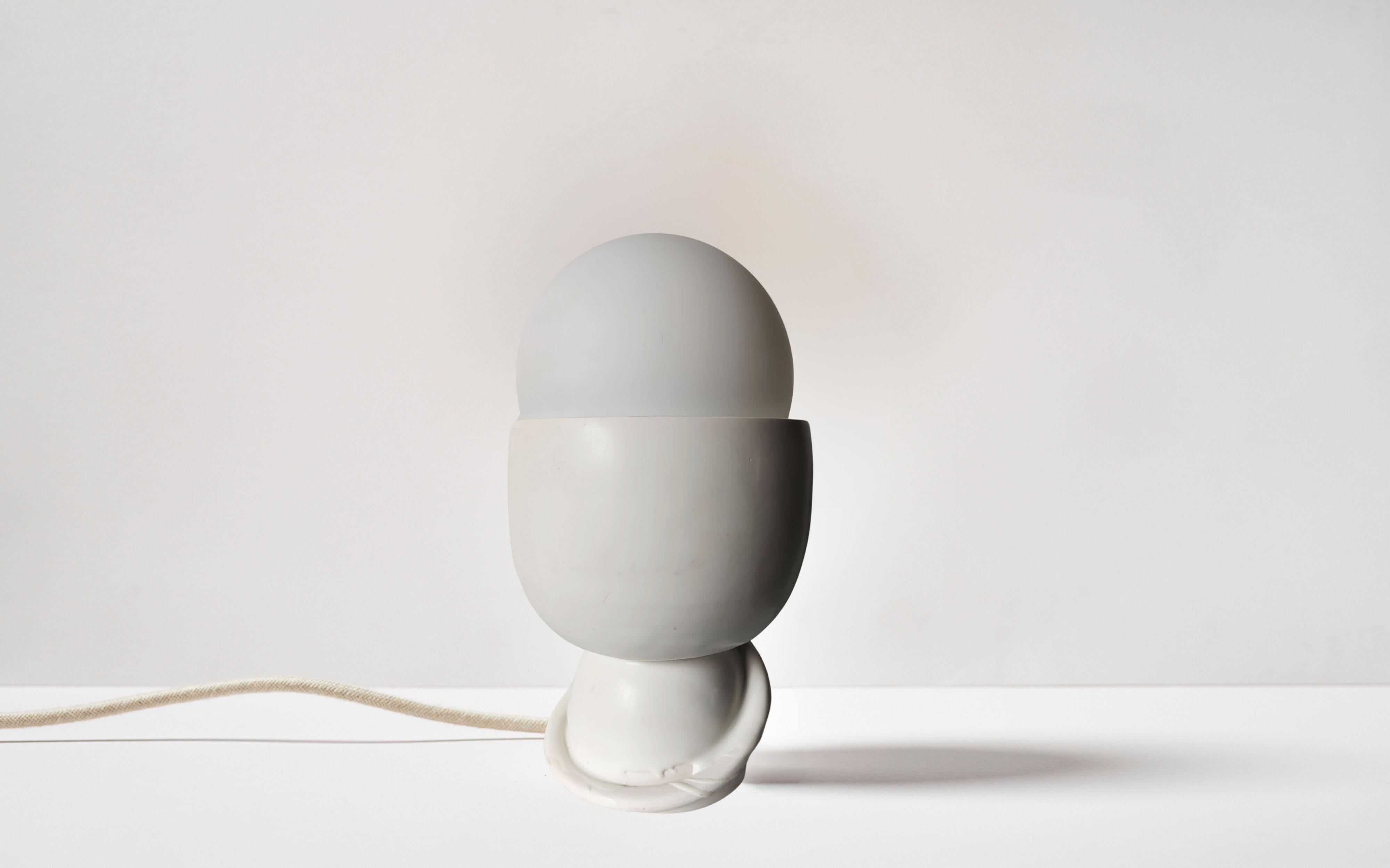 Glazed Original Alabaster Ceramic Table Lamp by Erin Hupp For Sale