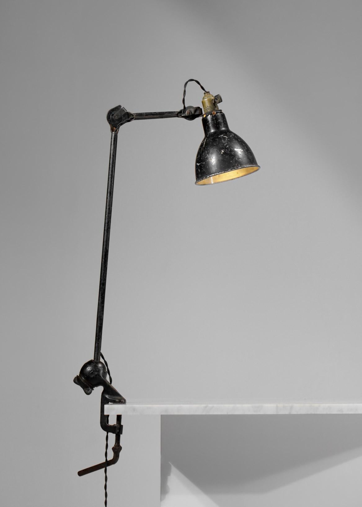 Industrial Original Albert Albin Gras Metal Workshop Lamp Table Le Corbusier 1940, F009