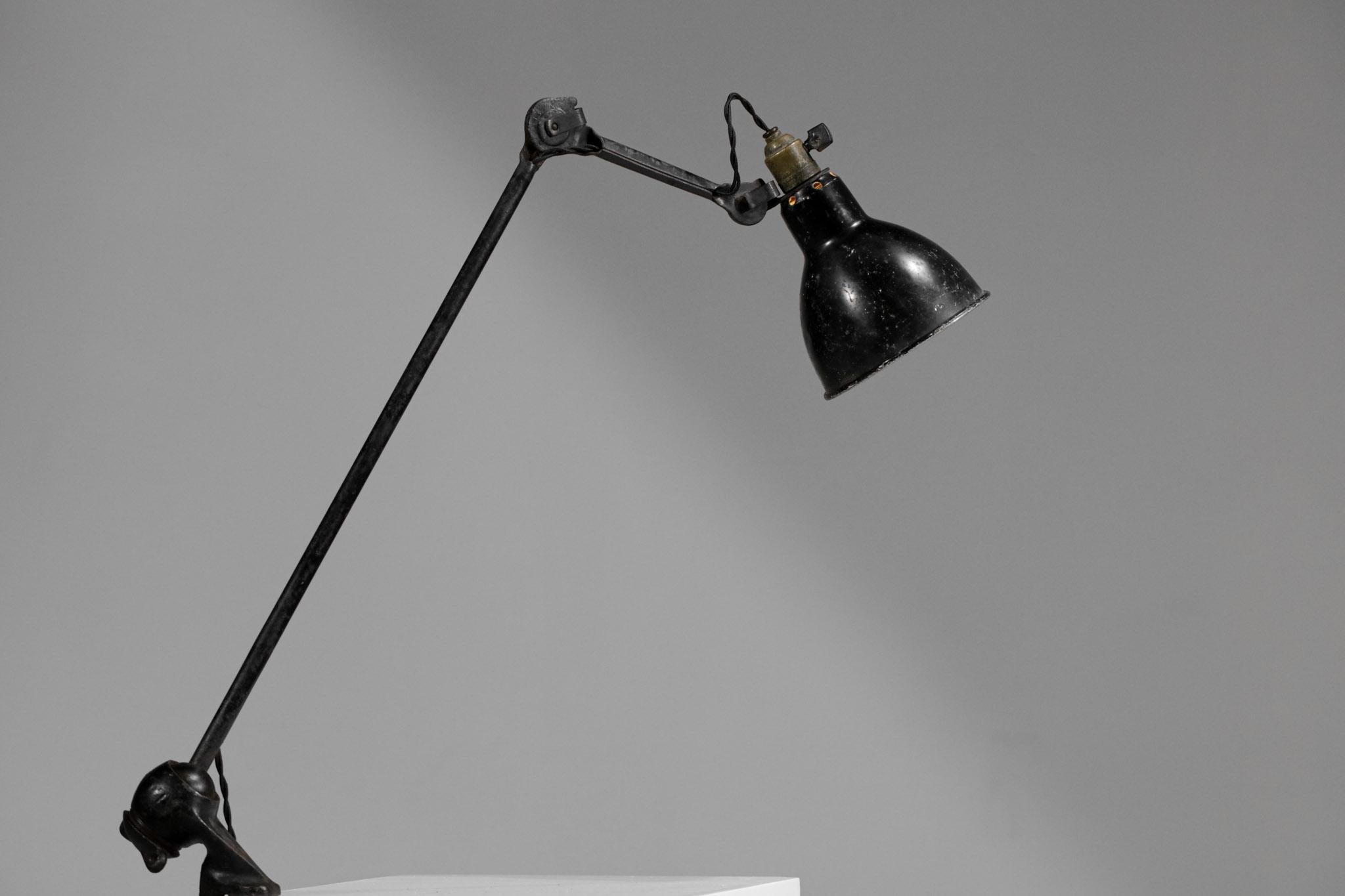 French Original Albert Albin Gras Metal Workshop Lamp Table Le Corbusier 1940, F009