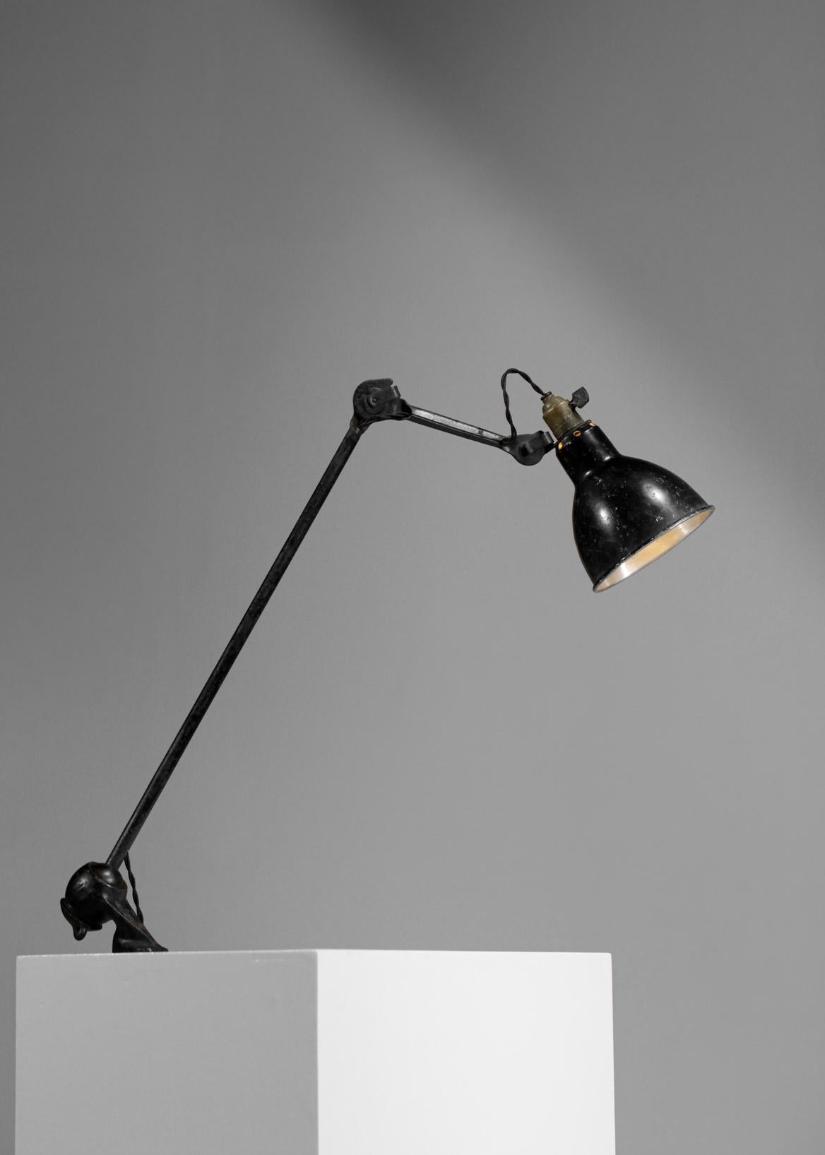 Original Albert Albin Gras Metal Workshop Lamp Table Le Corbusier 1940, F009 In Good Condition In Lyon, FR
