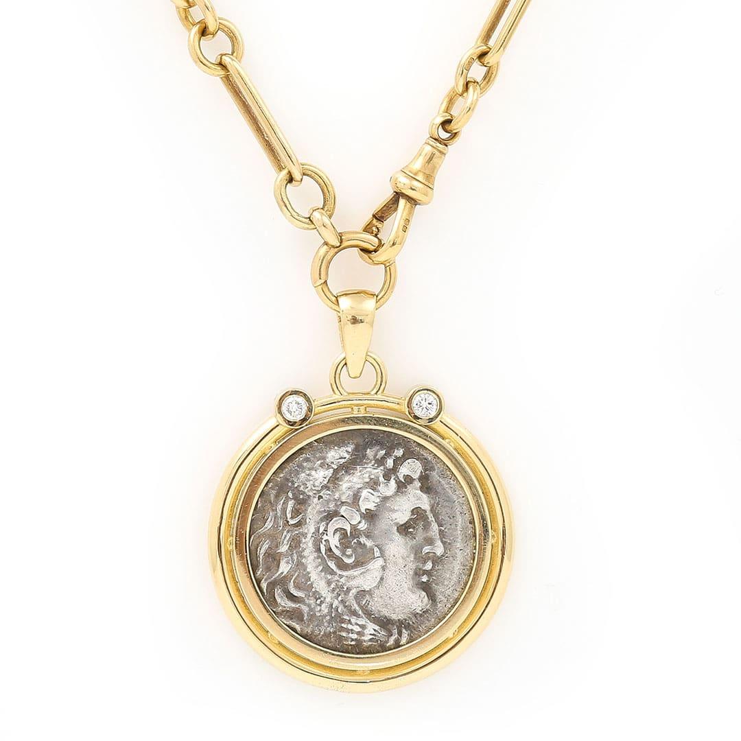 alexander the great gold pendant