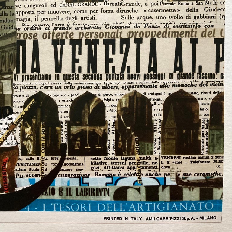 Original Alitalia Venice Italy 1960s Travel Airline Poster, Amilcare Pizzi S.p.A 4