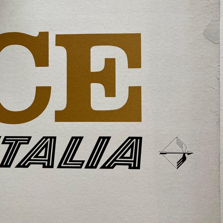 Original Alitalia Venice Italy 1960s Travel Airline Poster, Amilcare Pizzi S.p.A 1