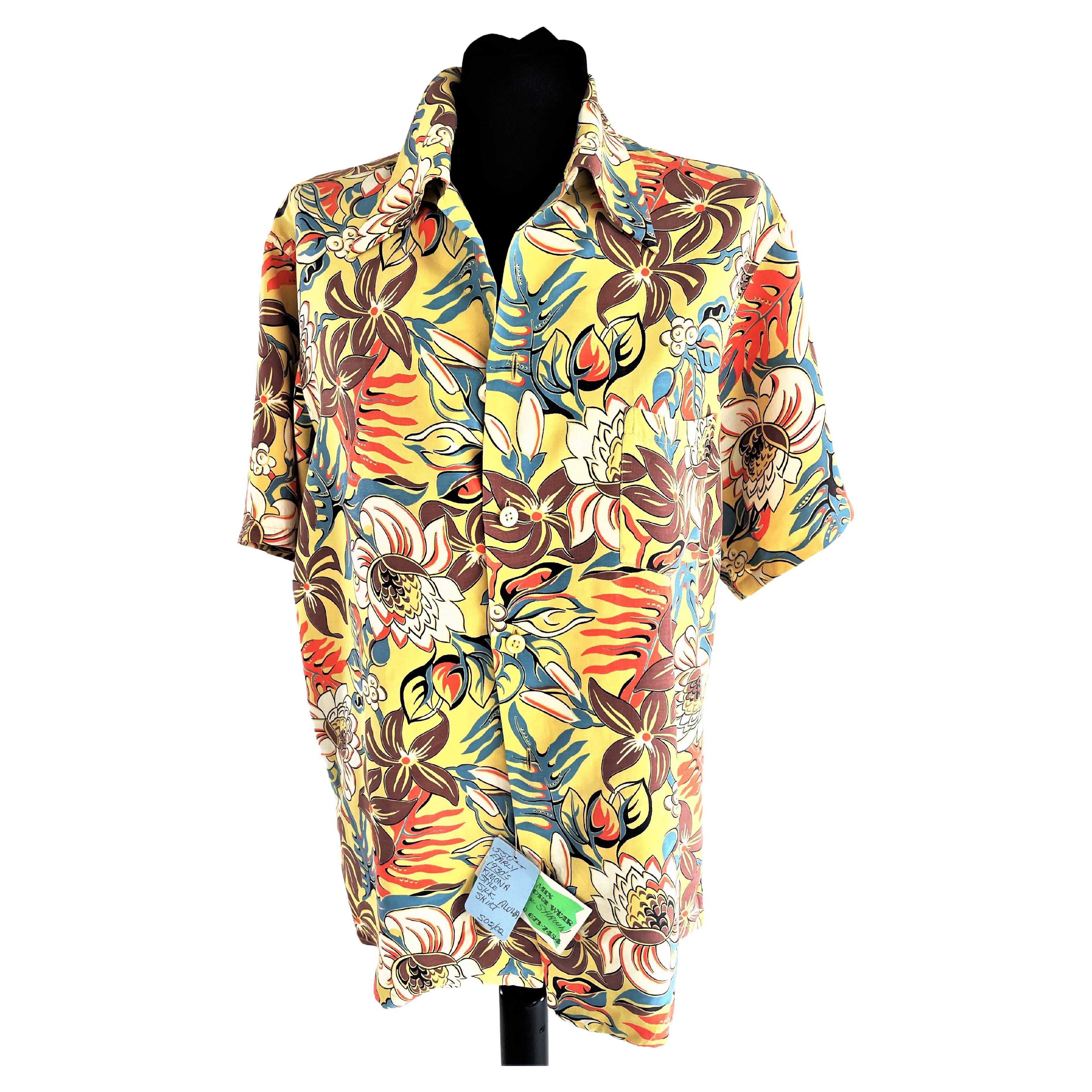 Original ALOHA vintage shirt complex 1940s Rayon, Hawaiian botanical by Jantzen 