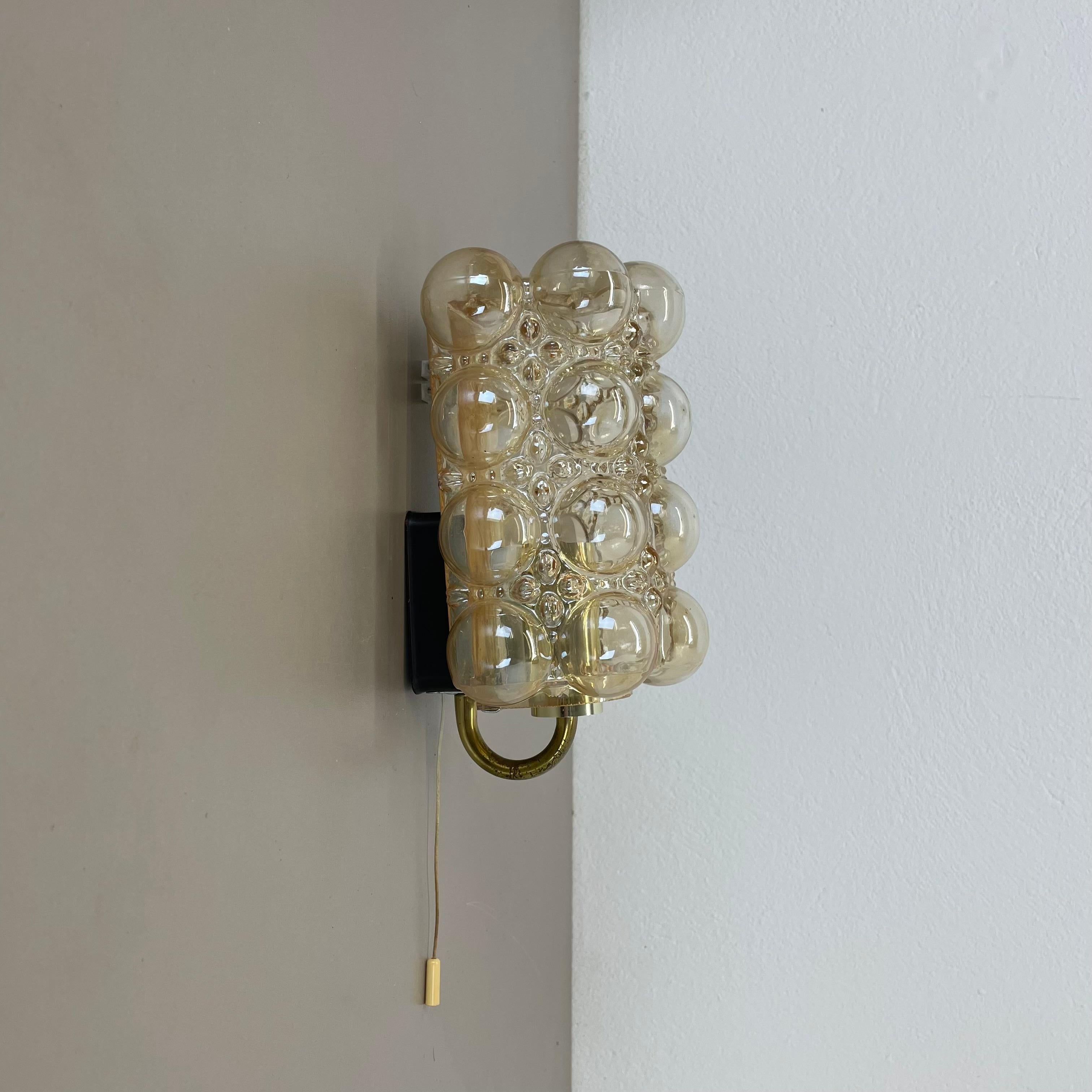 Original Amber Glass Wall Light Sconces Helena Tynell Glashütte Limburg, 1960s For Sale 4