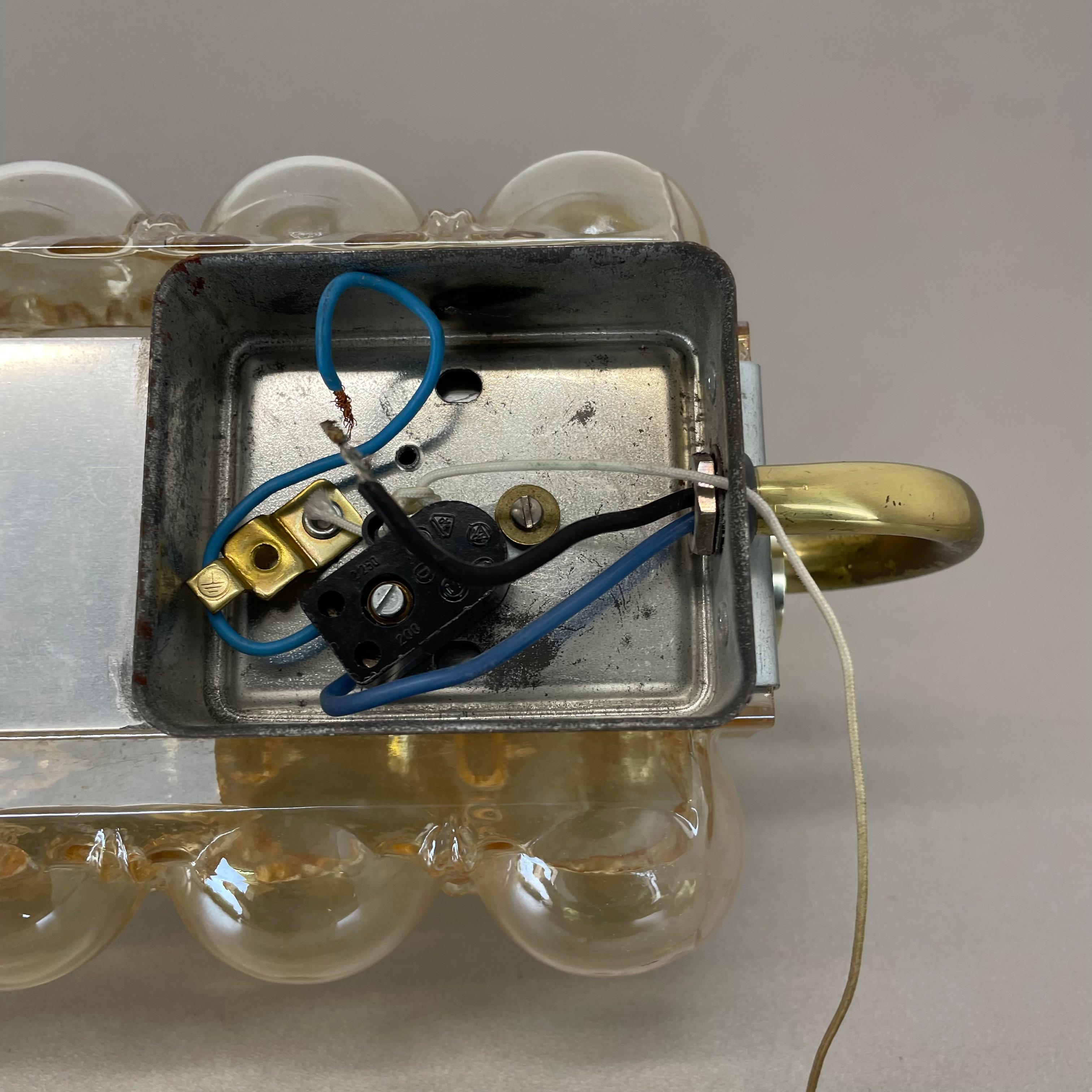 Original Amber Glass Wall Light Sconces Helena Tynell Glashütte Limburg, 1960s For Sale 7