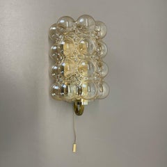 Original Amber Glass Wall Light Sconces Helena Tynell Glashütte Limburg, 1960s