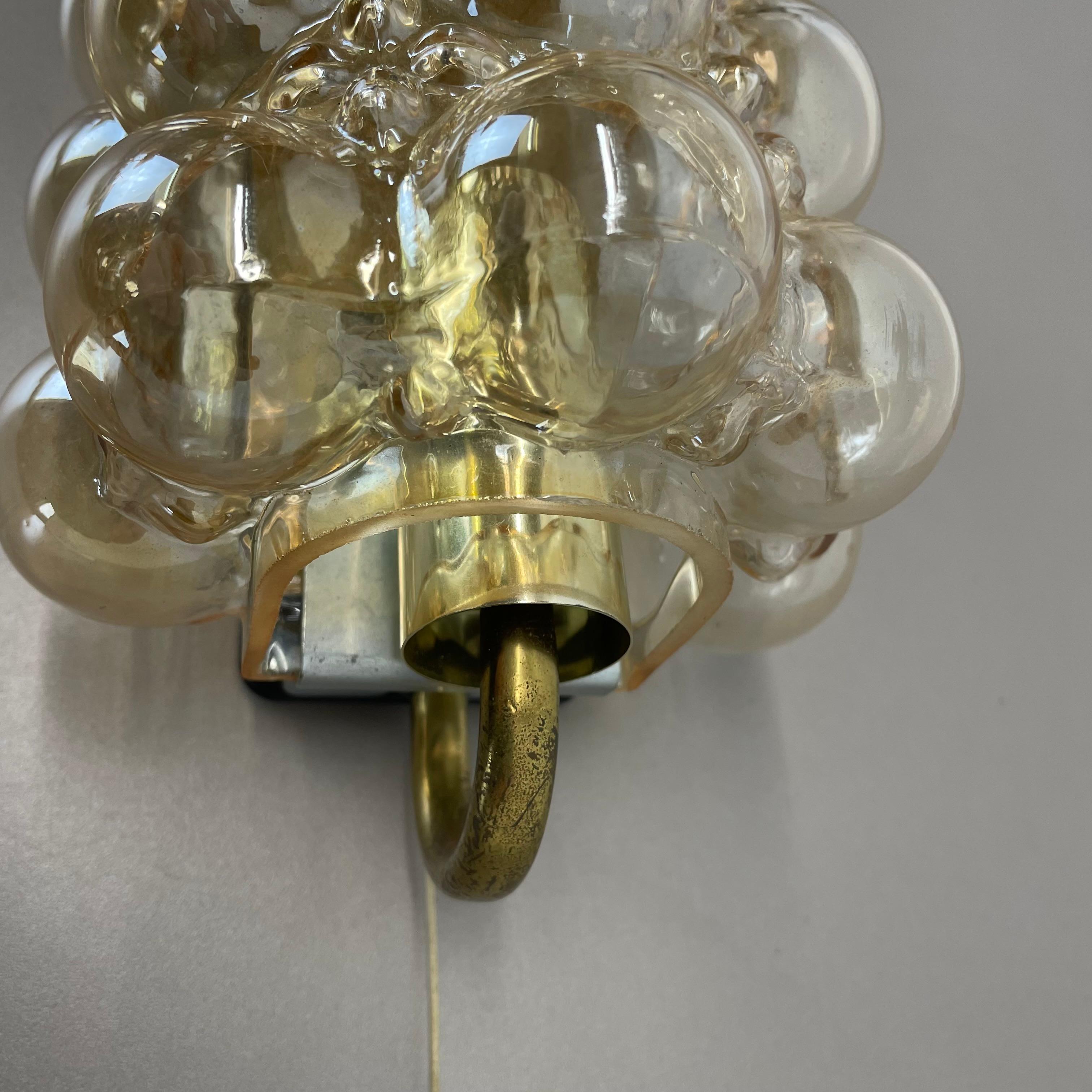 Original Amber Glass Wall Light Sconces Helena Tynell Glashütte Limburg, 1960s For Sale 1