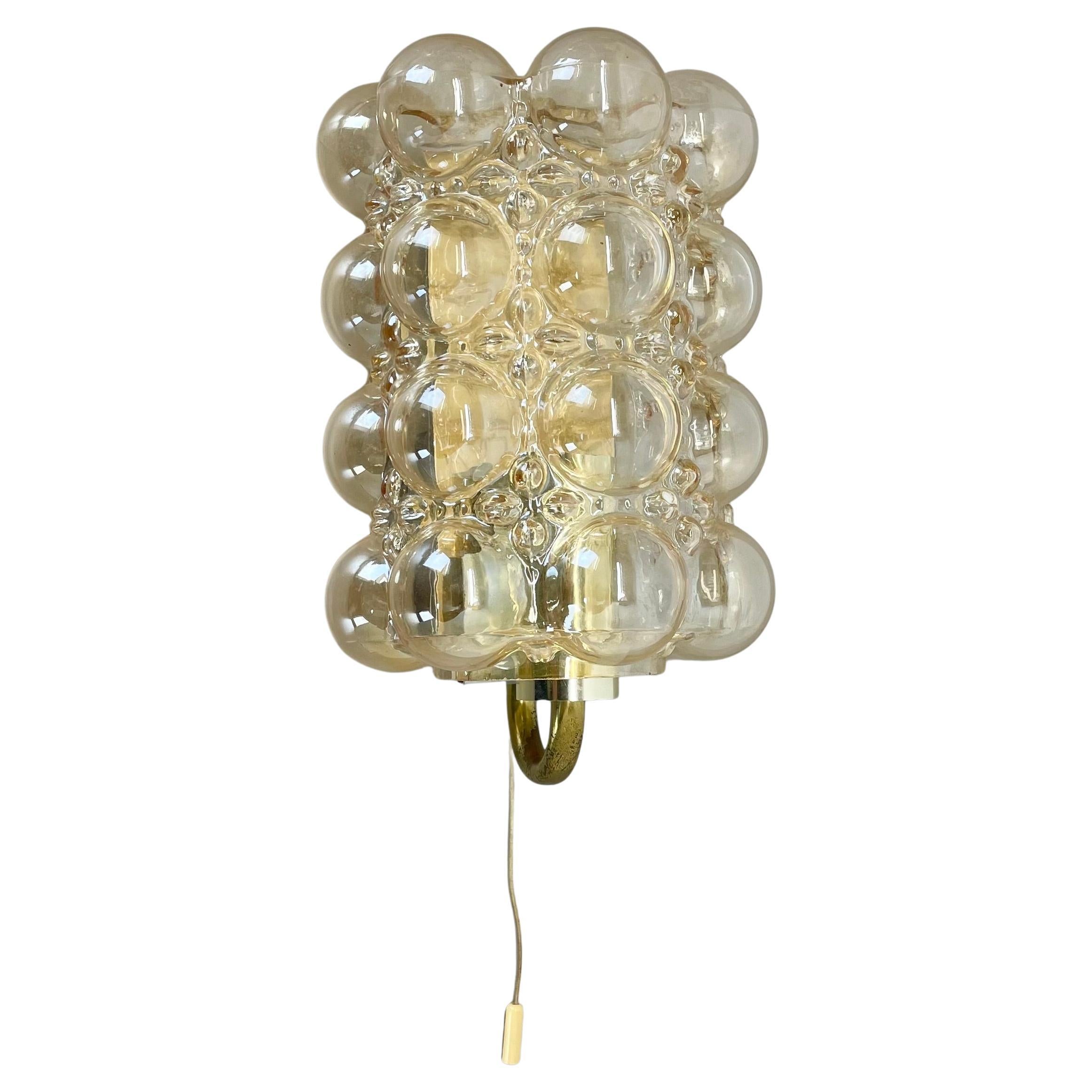 Original Amber Glass Wall Light Sconces Helena Tynell Glashütte Limburg, 1960s