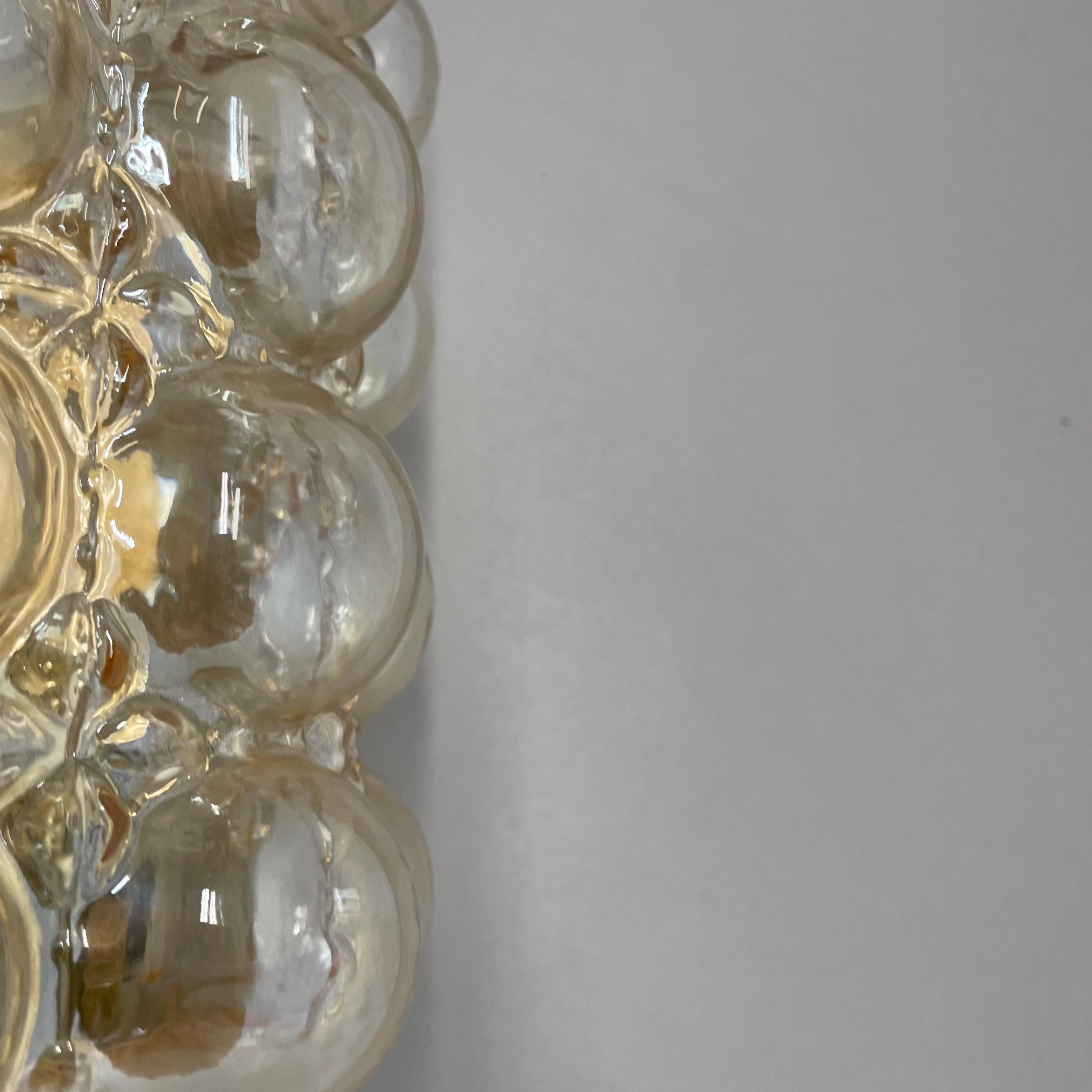 Original Amber Glass Wall Light Sconces Helena Tynell Glashütte Limburg, 1970s For Sale 3