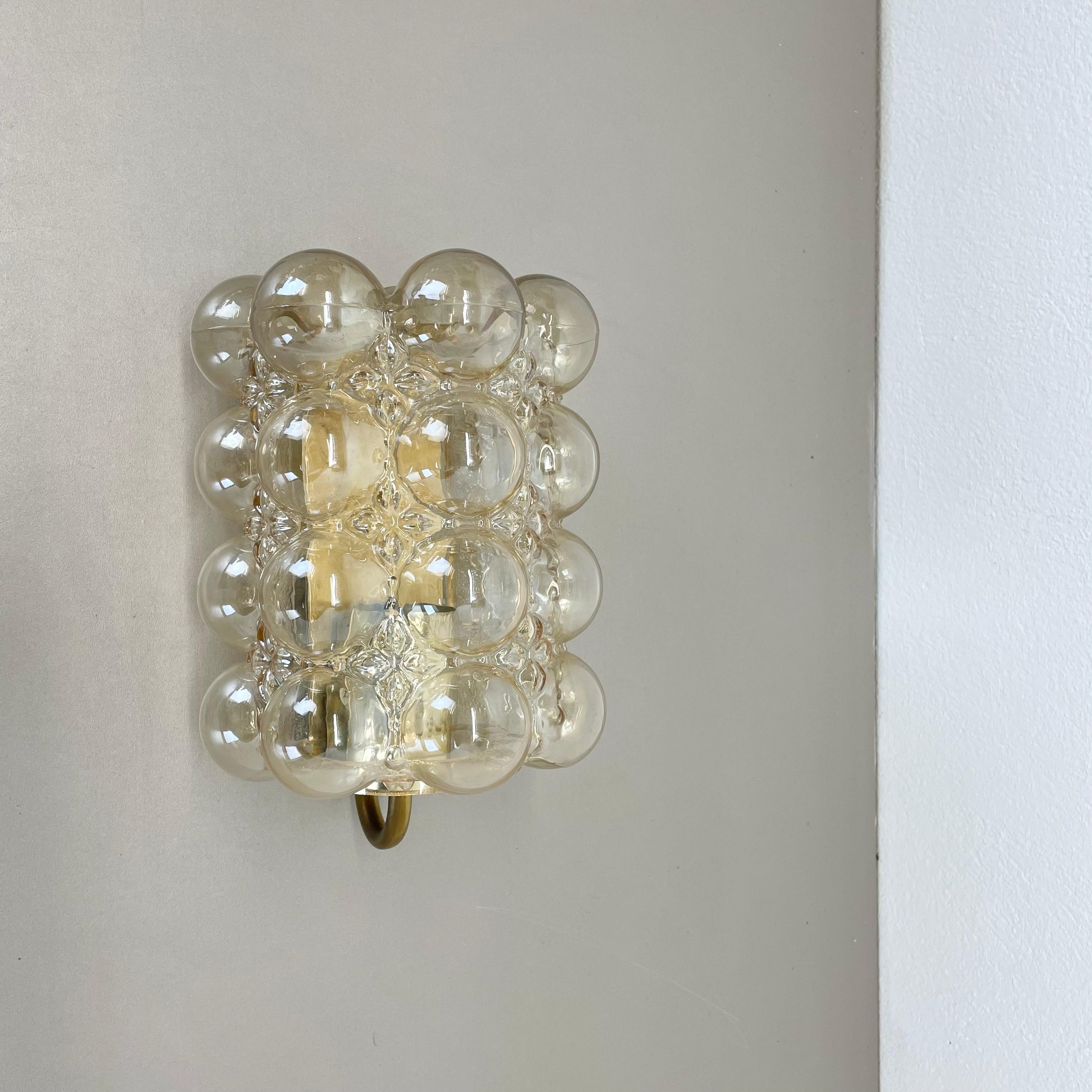Original Amber Glass Wall Light Sconces Helena Tynell Glashütte Limburg, 1970s For Sale 4