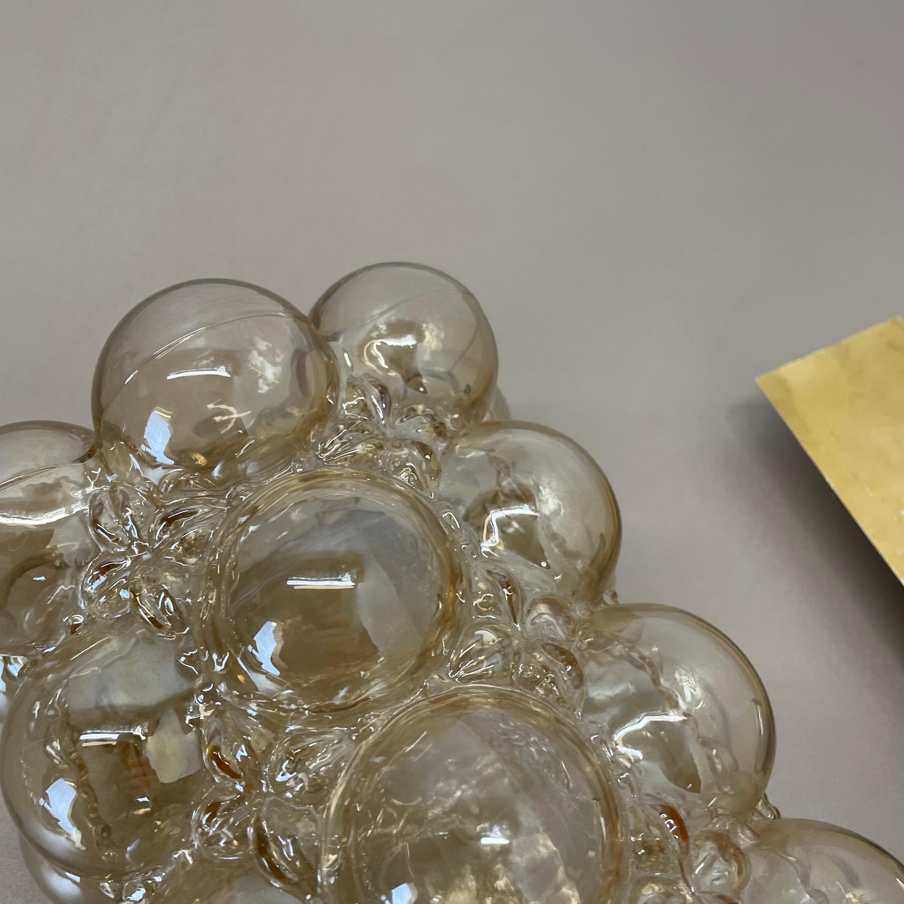 Original Amber Glass Wall Light Sconces Helena Tynell Glashütte Limburg, 1970s For Sale 6