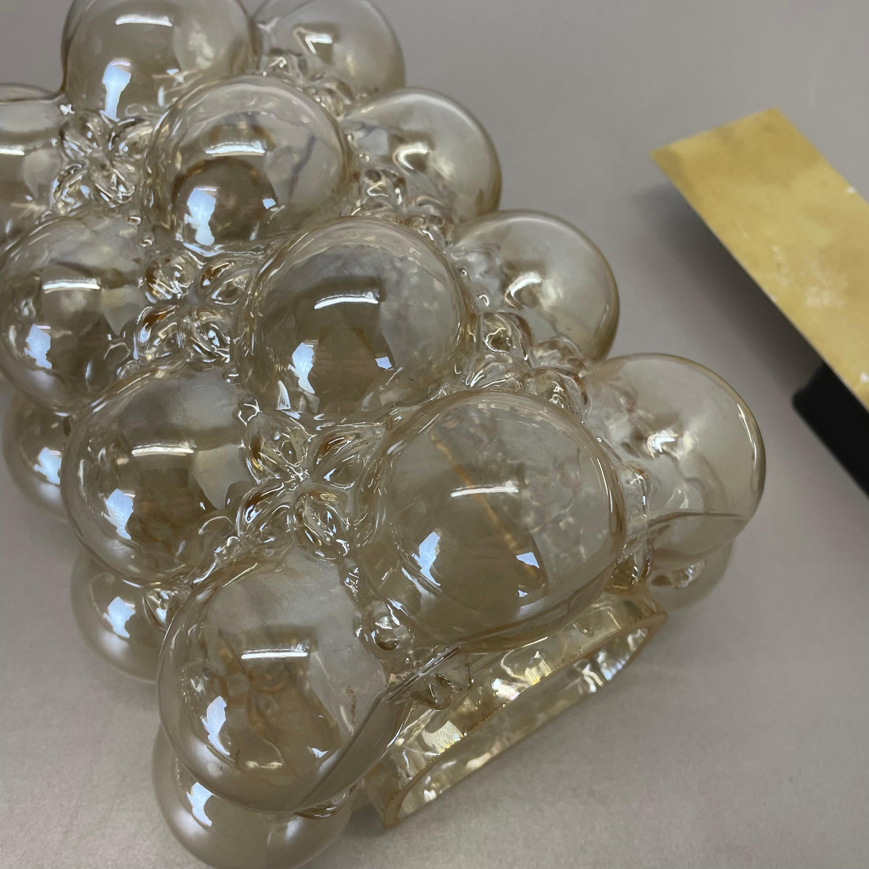 Original Amber Glass Wall Light Sconces Helena Tynell Glashütte Limburg, 1970s For Sale 7