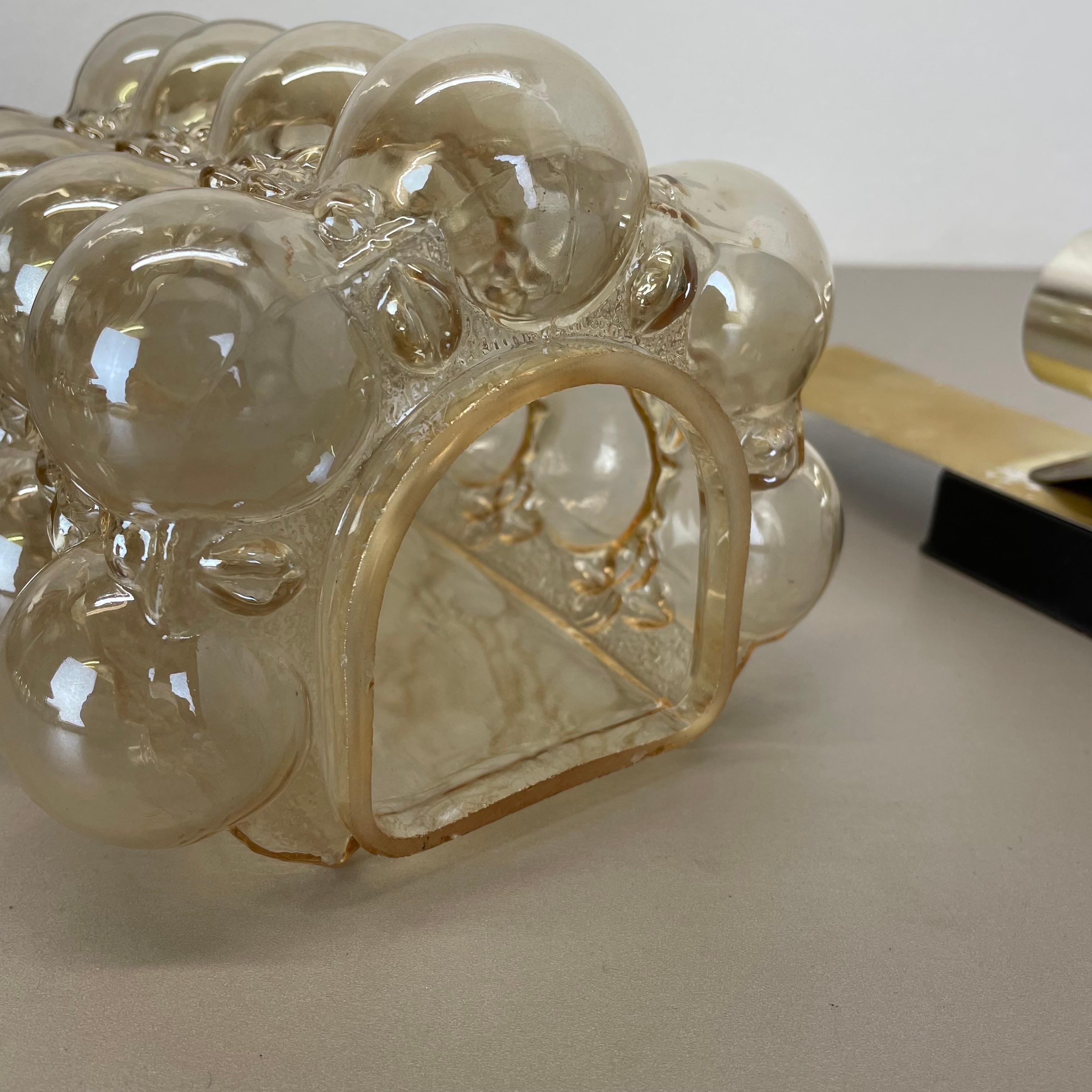 Original Amber Glass Wall Light Sconces Helena Tynell Glashütte Limburg, 1970s For Sale 9