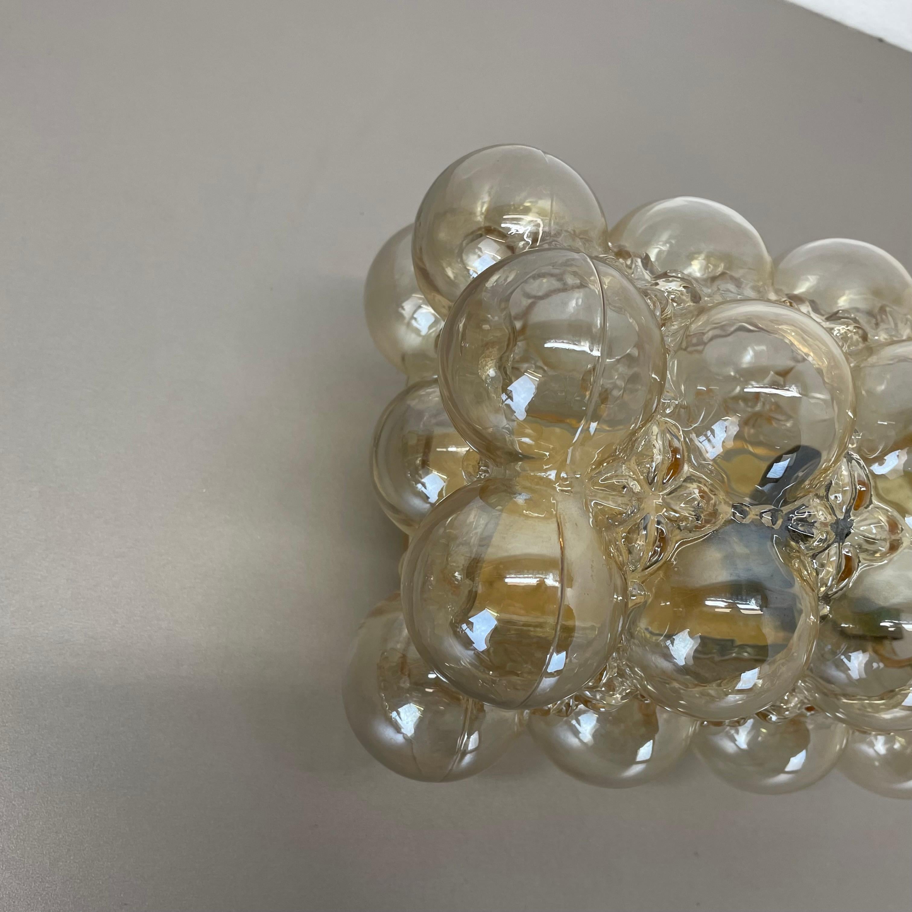 German Original Amber Glass Wall Light Sconces Helena Tynell Glashütte Limburg, 1970s For Sale