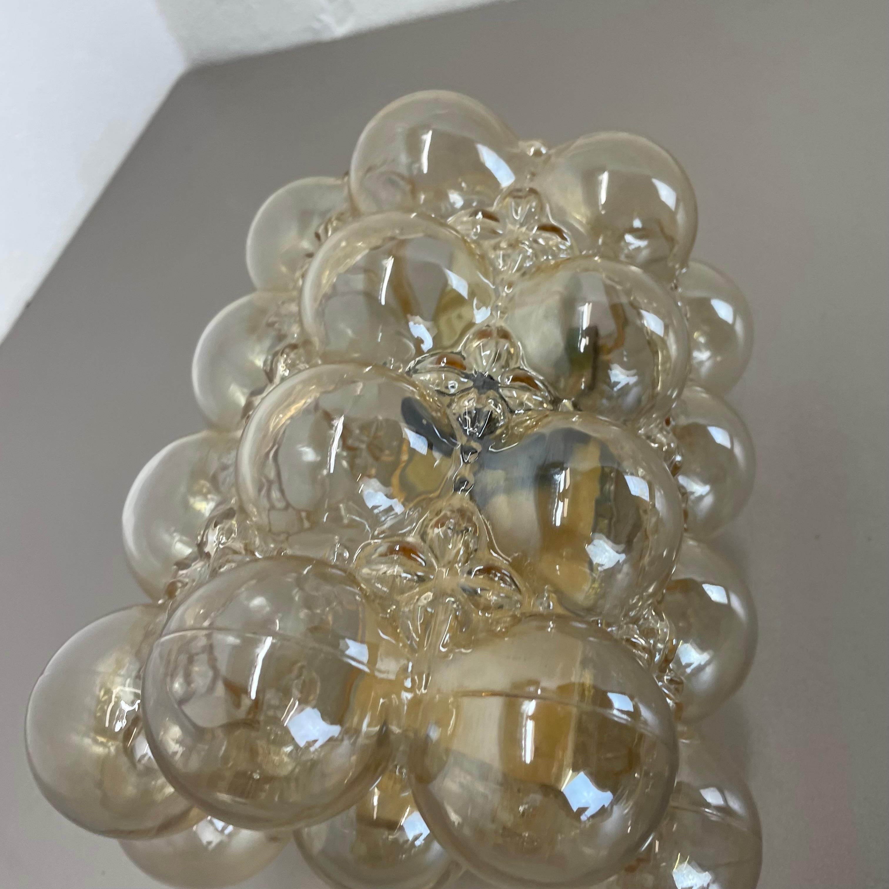 20th Century Original Amber Glass Wall Light Sconces Helena Tynell Glashütte Limburg, 1970s For Sale