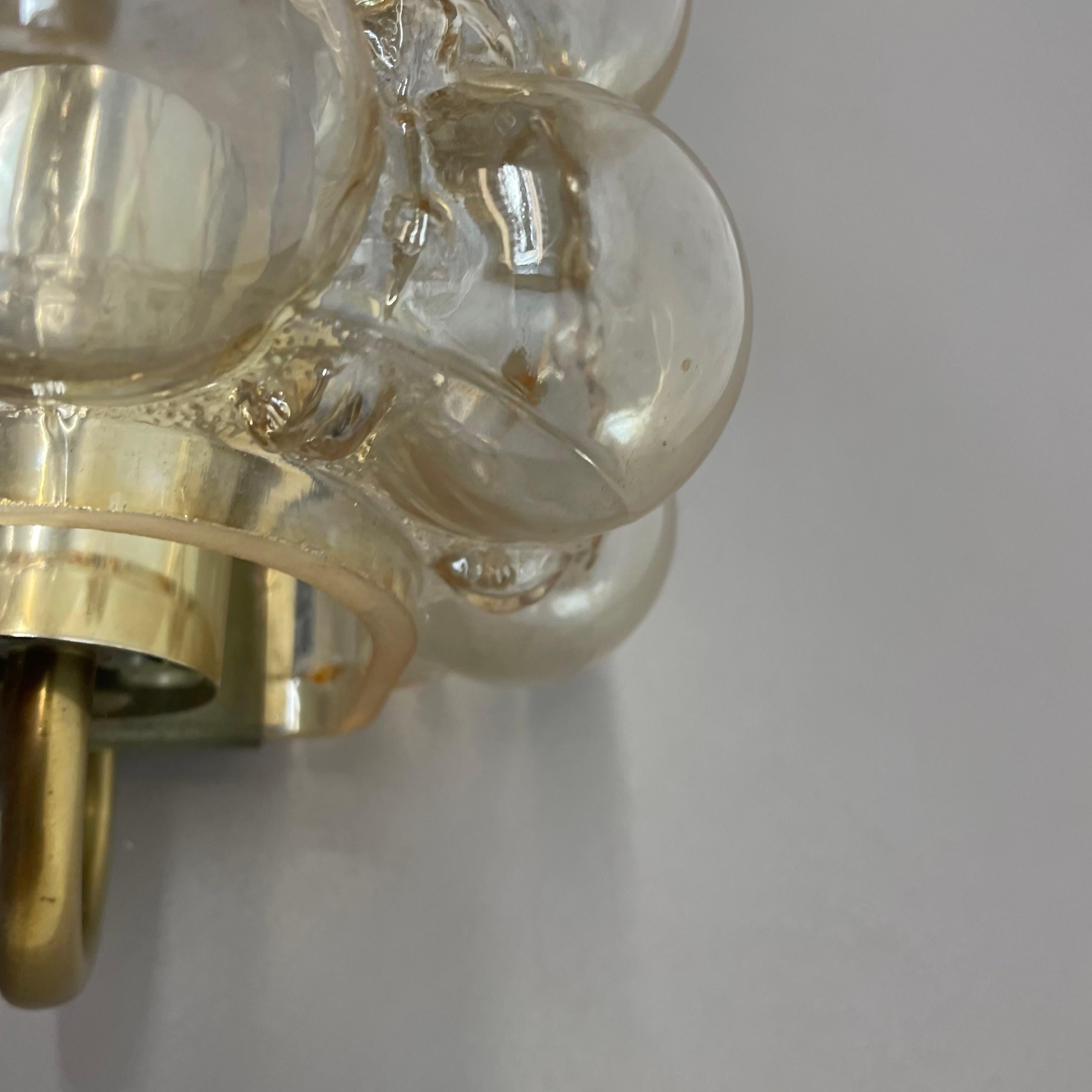 Original Amber Glass Wall Light Sconces Helena Tynell Glashütte Limburg, 1970s For Sale 2