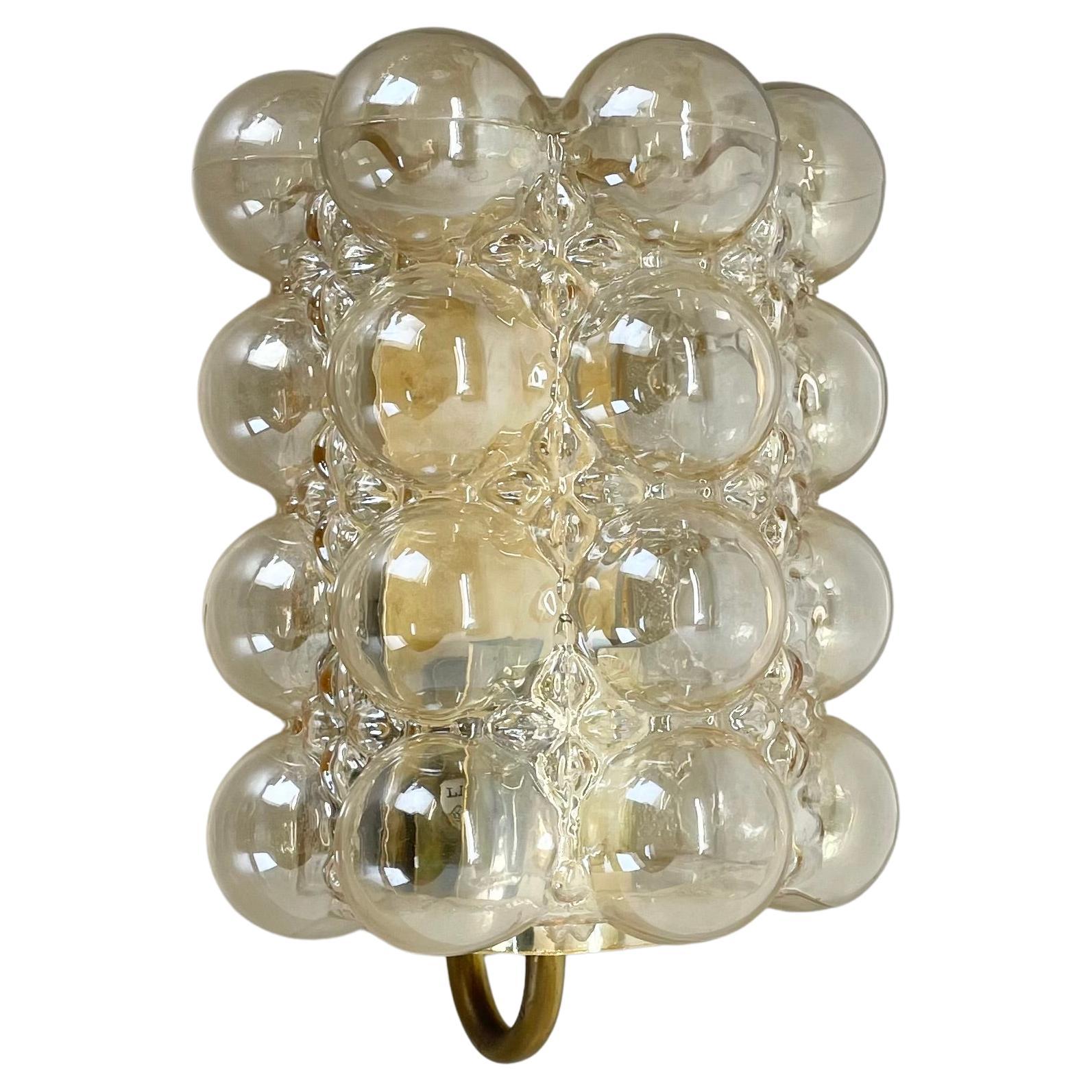 Original Amber Glass Wall Light Sconces Helena Tynell Glashütte Limburg, 1970s