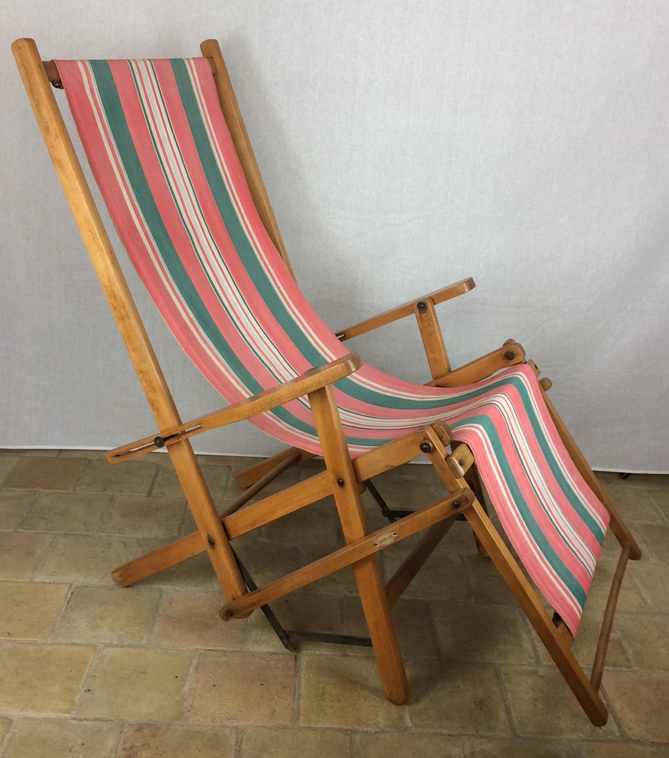 rowell canva folding lounger chair