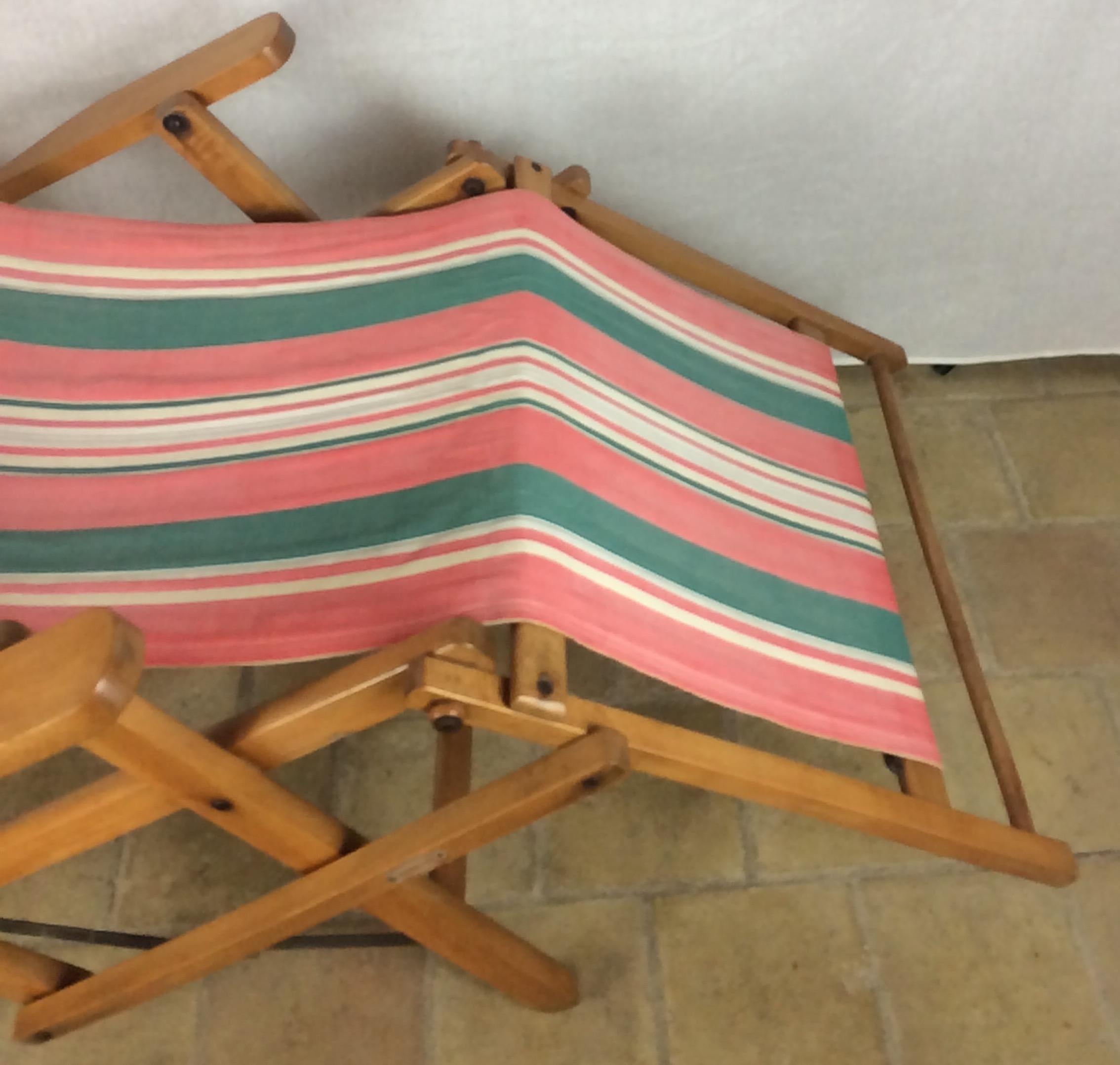 Mid-Century Modern Original American Midcentury Ergelax Folding Canvas Lounge Chair, circa 1950s For Sale