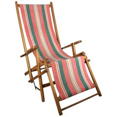 Original American Midcentury Ergelax Folding Canvas Lounge Chair, circa 1950s