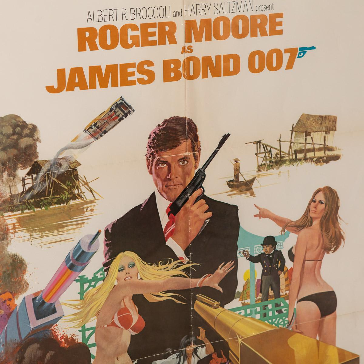 A very rare and original Argentinian release poster from the 1974 'Man With The Golden Gun'. This was the ninth film in the series produced by Eon Productions. It was the second time that Roger Moore played James Bond, and the fourth and final time
