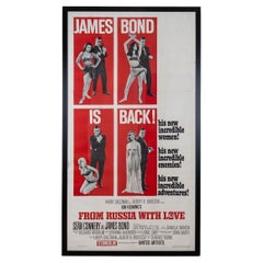 Affiche originale de la sortie de James Bond « From Russia With Love » aux États-Unis, vers 1963