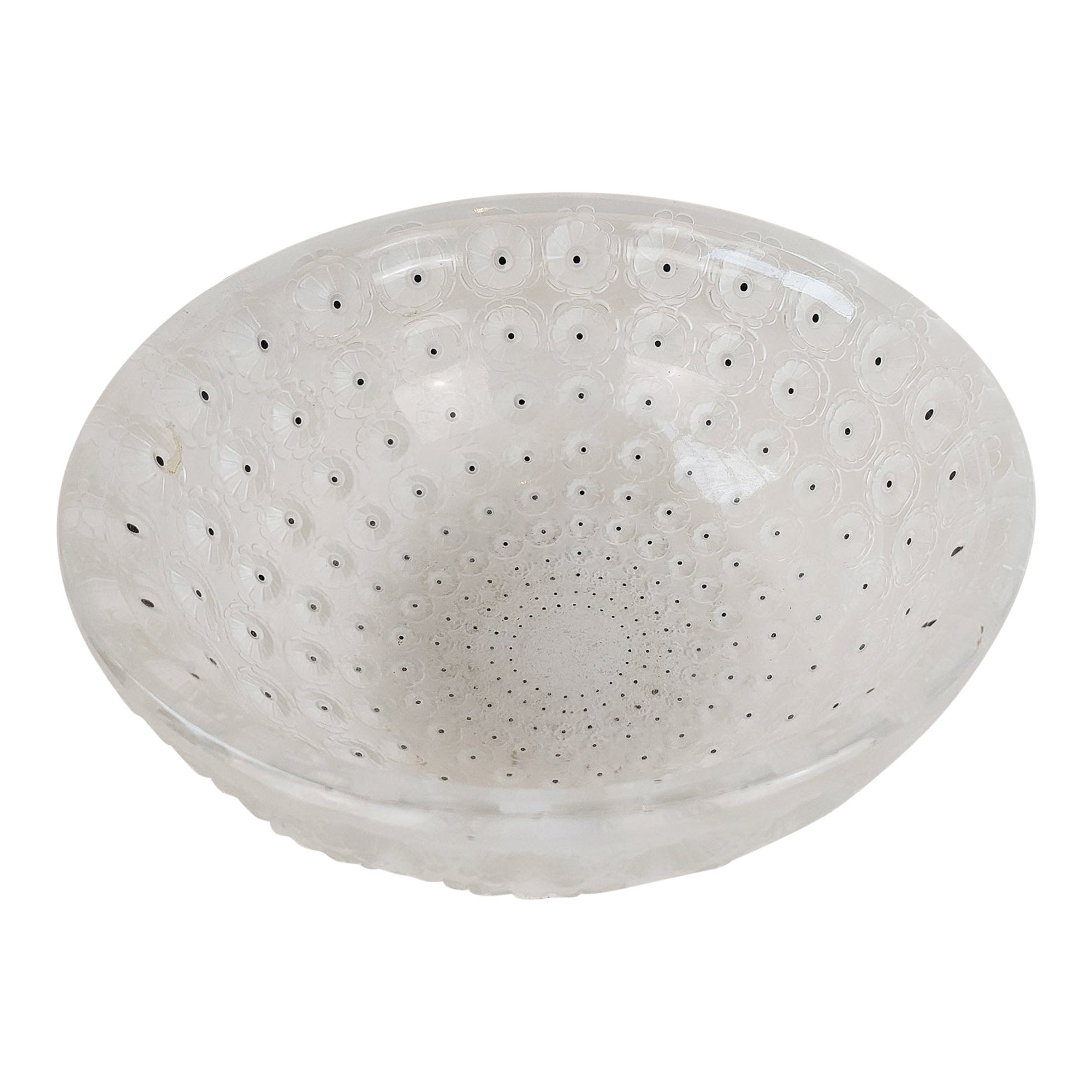 Original an authentic crystal Rene Lalique Nemours or Thousand Eyes Bowl