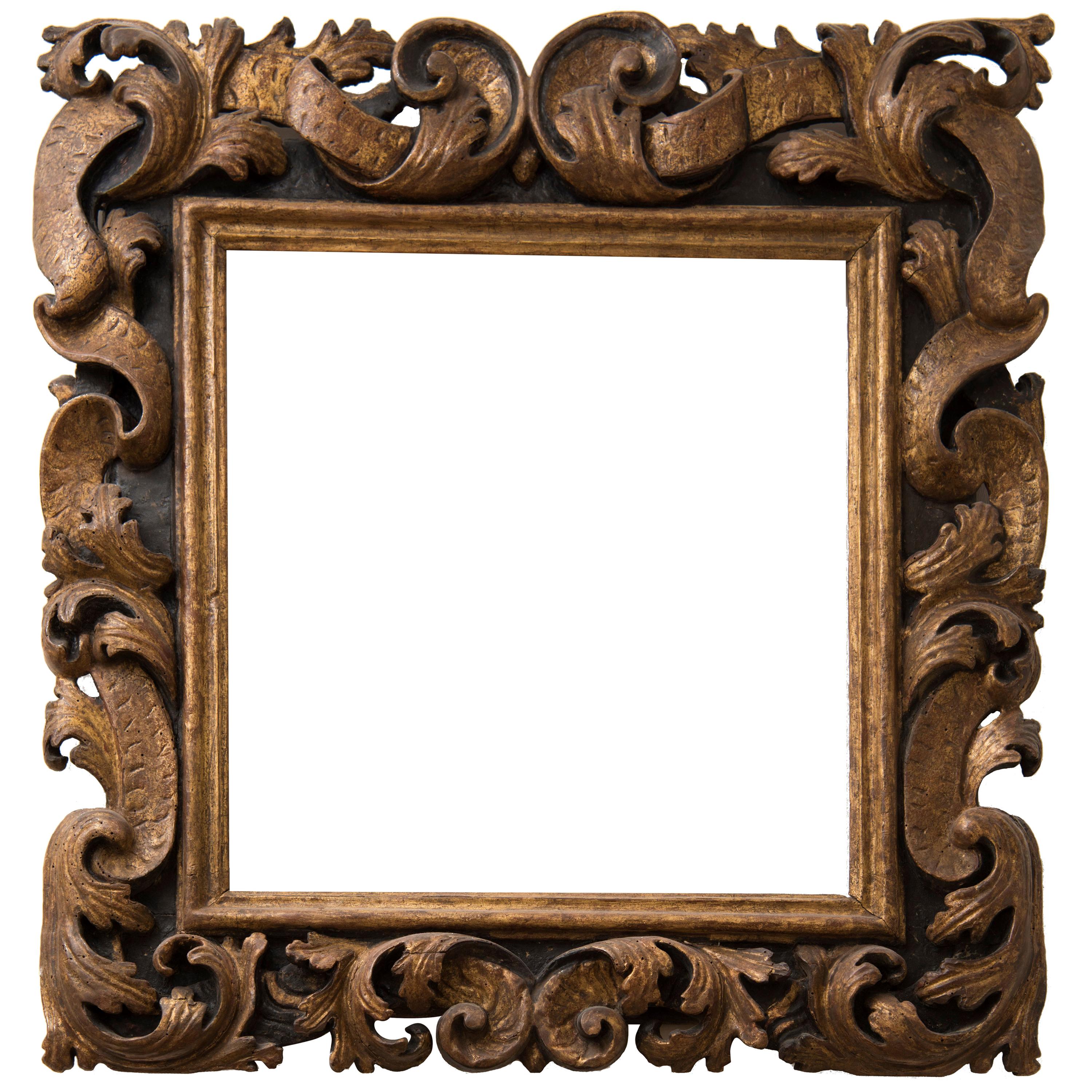 Original Ancient "Sansovino" Wood Frame, 17th Century