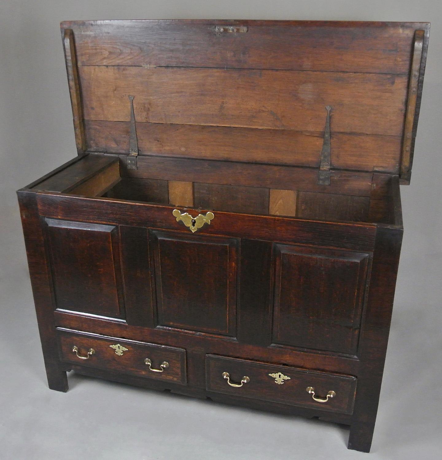 Original and Beautiful George II Oak Mule Chest c. 1750 2