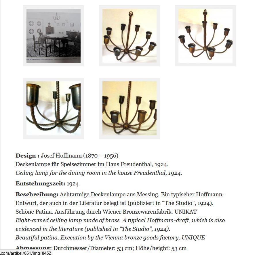 Original and documented Josef Hoffmann & Wiener Werkstätte Jugendstil Chandelier For Sale 2