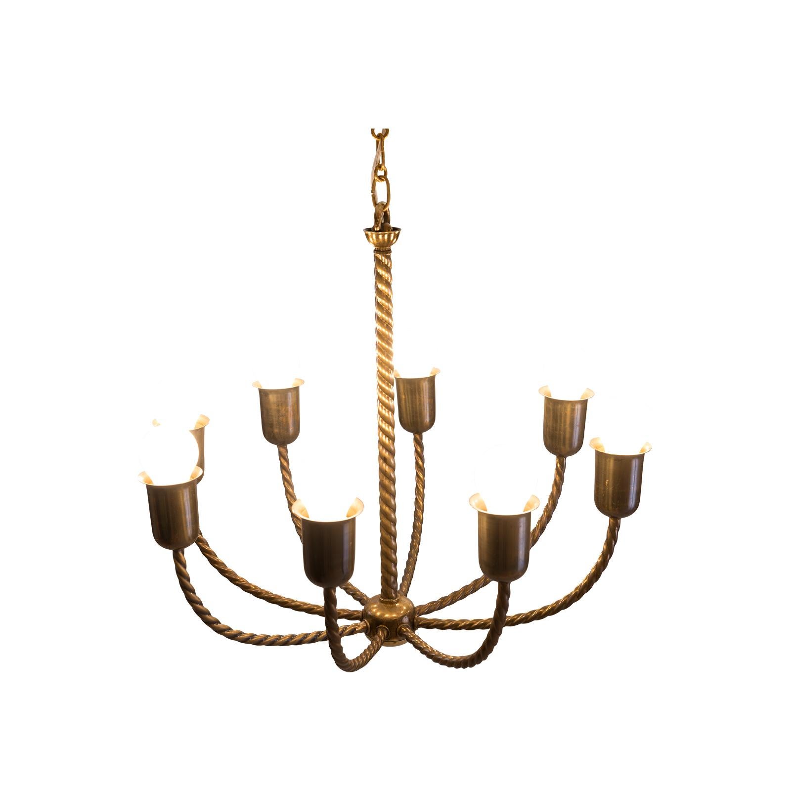 Original and unique
Eight-arm chandelier for the Sigmund Berl House in Freudenthal, built in 1922. First published in 