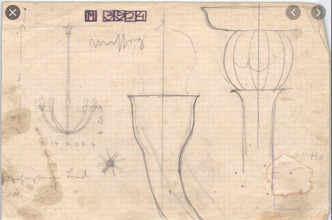 Art Deco Original and documented Josef Hoffmann & Wiener Werkstätte Jugendstil Chandelier For Sale