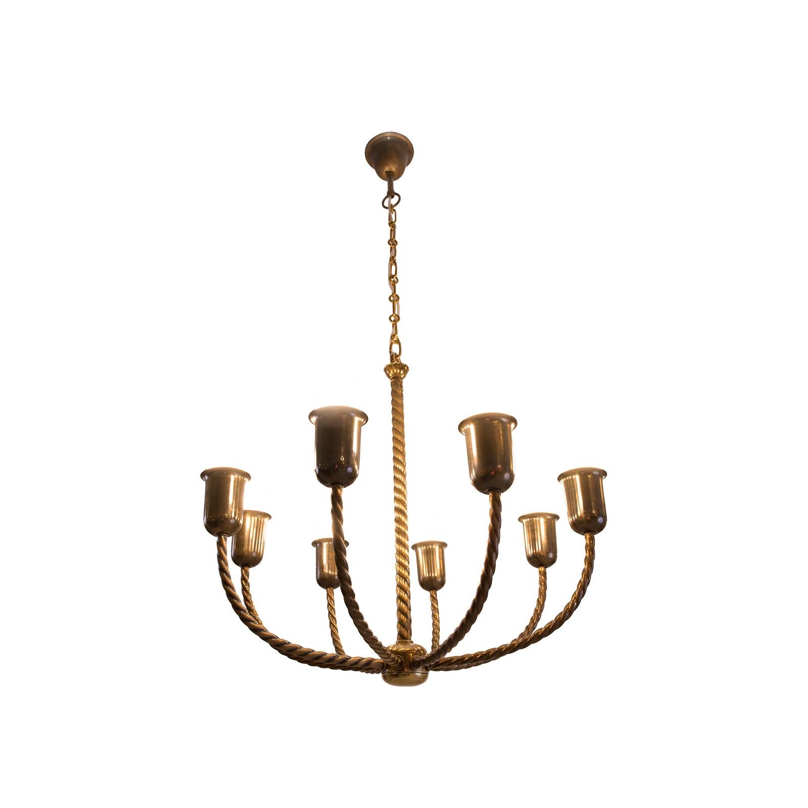 Austrian Original and documented Josef Hoffmann & Wiener Werkstätte Jugendstil Chandelier For Sale