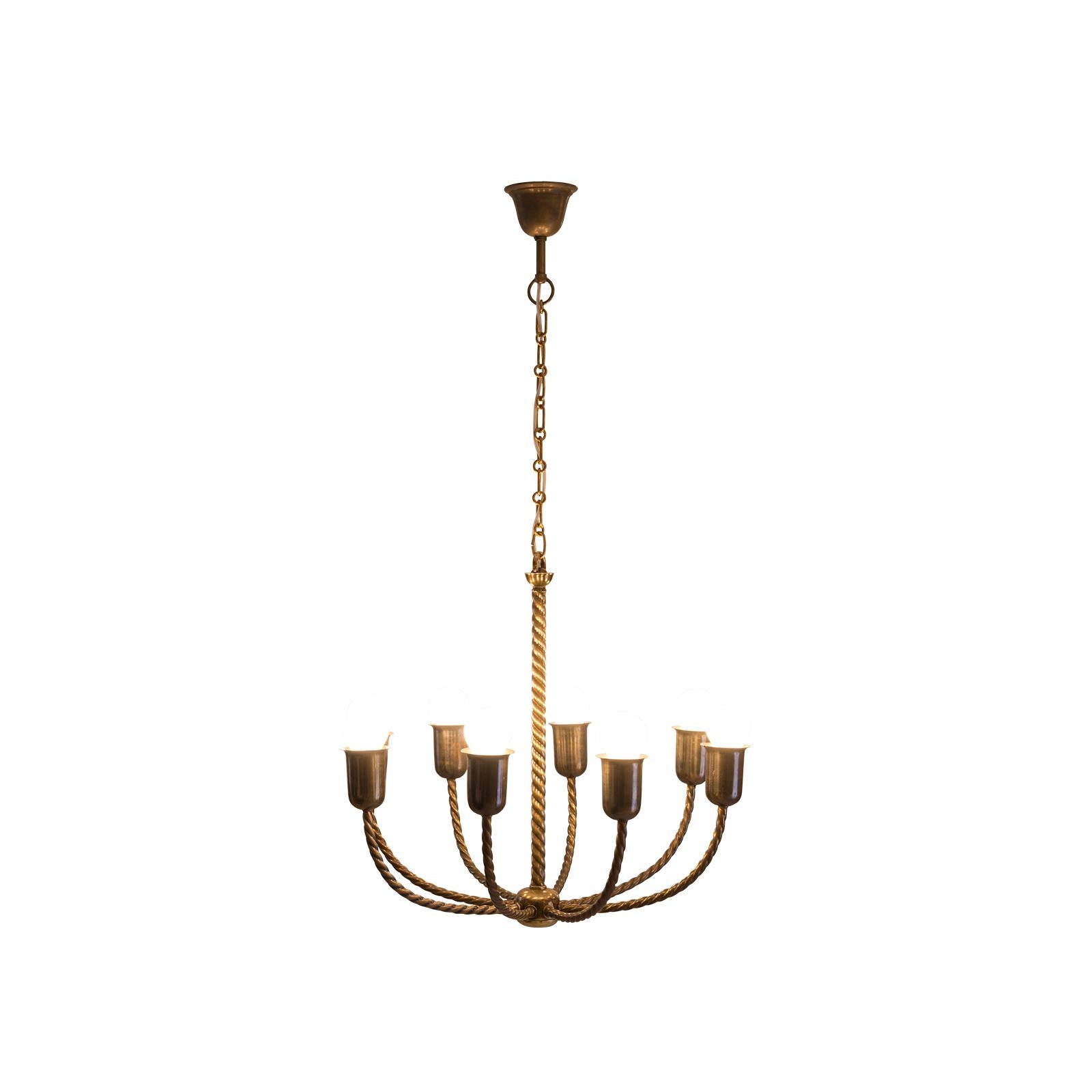 Patinated Original and documented Josef Hoffmann & Wiener Werkstätte Jugendstil Chandelier For Sale